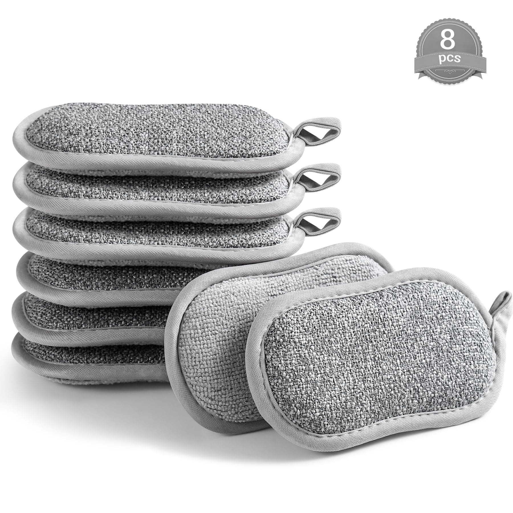 8 Stück Spülschwamm Groß Putzschwamm Küchenschwamm Waschbar, 15×8×2cm mit Mikrofaser und Schrubber, mit 2 leistungsstarke Seiten, für Gründliche Reinigung bei hartnäckigem Schmutz haarbürste Angebot bei HelloDeals