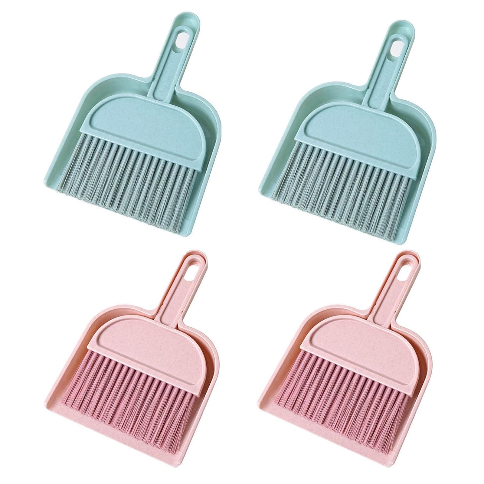 4 Stück Mini Besen, Kehrschaufel und Besen Set, Handbesen mit Schaufel Tragbare Tischplatte Kehrschaufel Halbkreis Kehrschaufel Set für Büro Küche Angebot bei HelloDeals