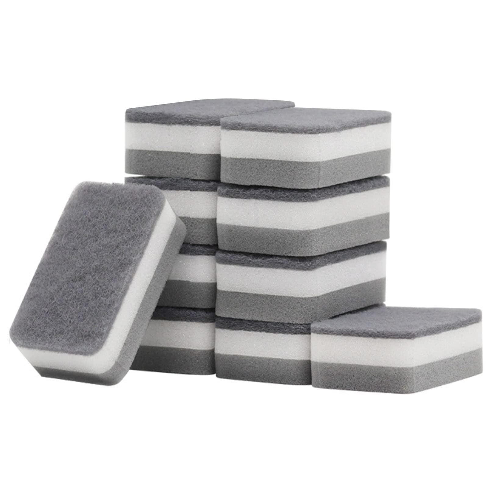10 Stücke Magische Radierschwämme,Schmutzradierer,Reinigungsschwamm,Extra Dick,Strapazierfähig,Melamin-Schwämme in Großpackung für Küche,Bad,Boden und Wand,mit Vlies,Grau Angebot bei HelloDeals