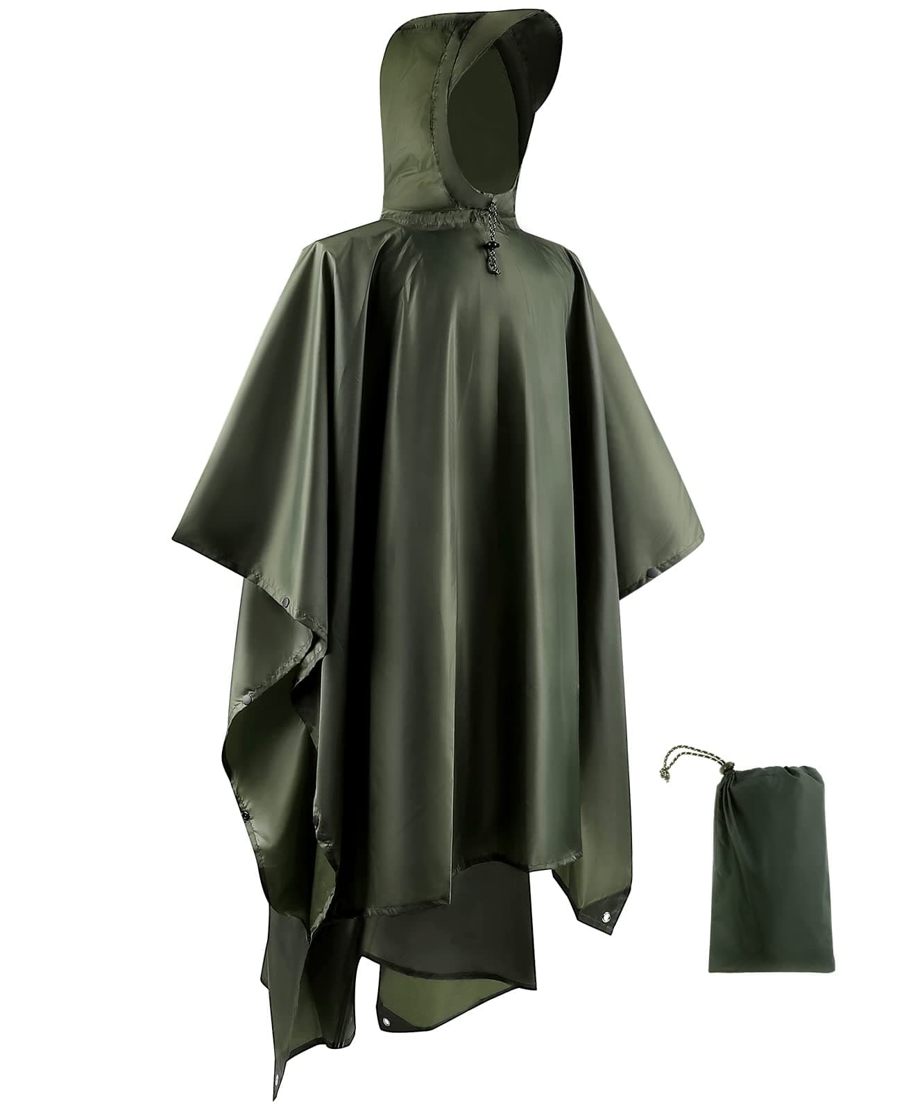Opret Wasserdicht Regenponcho Damen Herren, Leicht Atmungsaktiv Regencape 3-in-1-Multifunktional Regenmantel Regenschutz Regen Poncho für Wandern und Camping-Navyblau Einheitsgröße Dunkelgrün Angebot bei HelloDeals