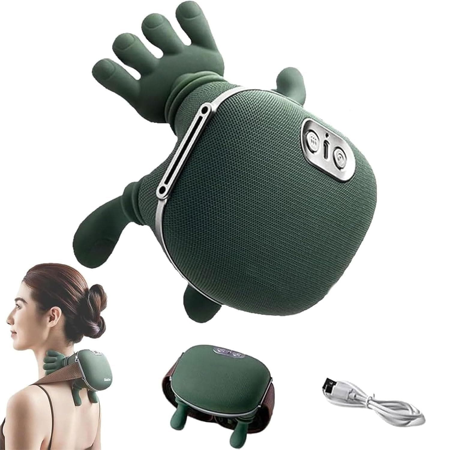 4D NackenmassagegeräT Kabellos, Neck and Cervical Massage, MassagegeräT 4D HäNde, 3 Massagegrade & 2 Temperaturstufen, NackenmassagegeräT Mit WäRme, Geschenke FüR Familie & Freunde Angebot bei HelloDeals