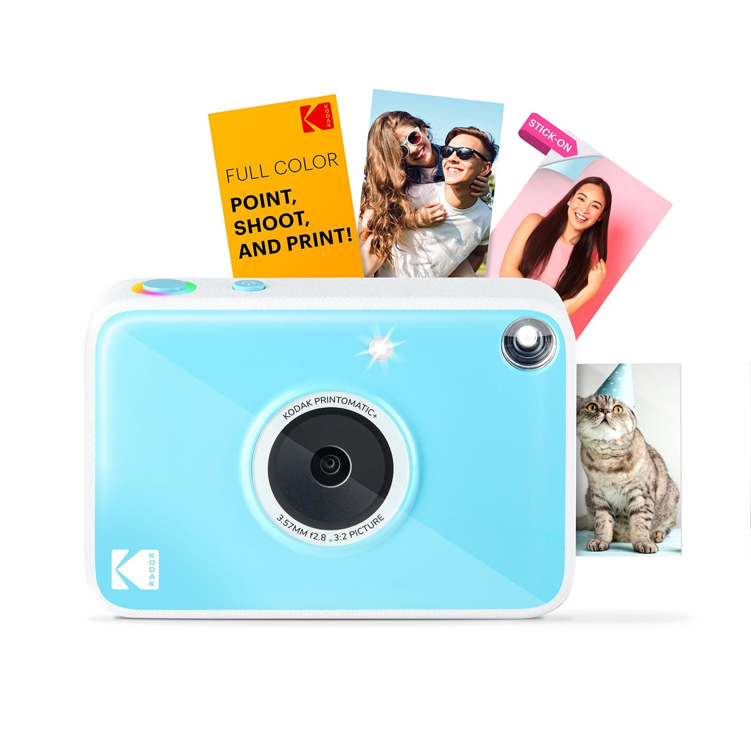 Kodak Printomatic+ Sofortbild Digitalkamera 10MP mit RGB LED, druckt Vollfarb-Fotos auf Zink 2x3” Papier – Blau Angebot bei HelloDeals