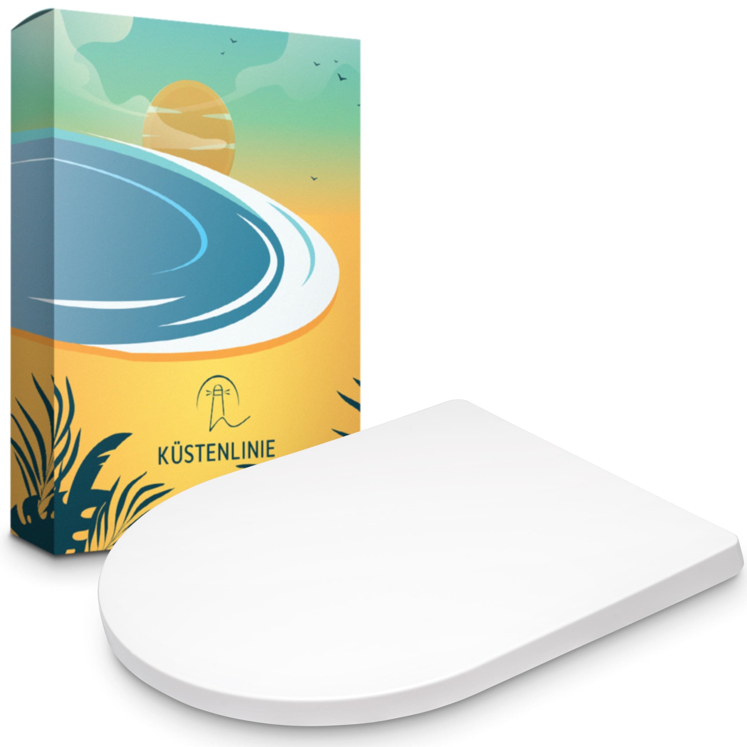 / Toilettendeckel mit Absenkautomatik D-Form | Komplettset | optimale Montage | WC Sitz antibakteriell | Das Original mit Schablone | WC Deckel weiß | Klodeckel universal Angebot bei HelloDeals