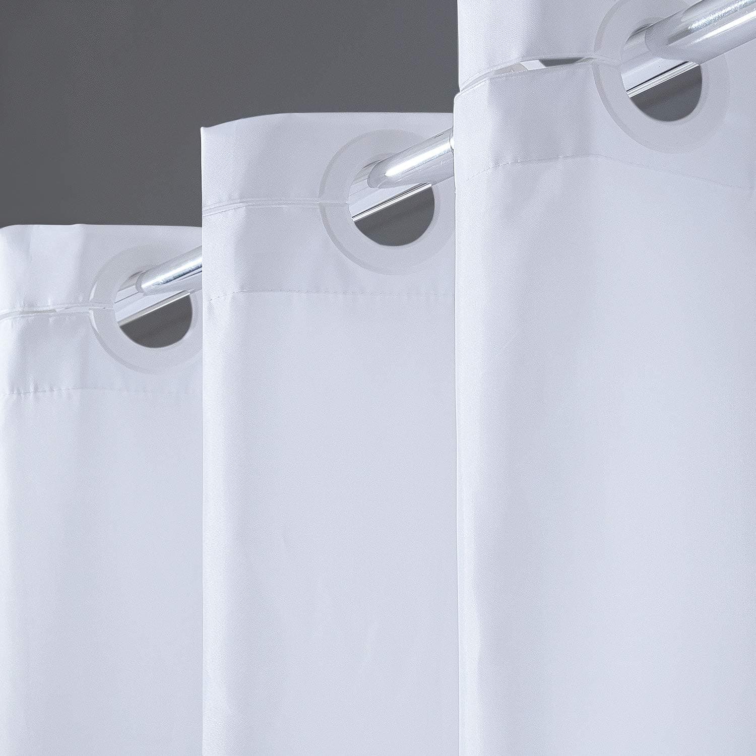 Furlinic Duschvorhang Weiss, Schmale Textile Badvorhänge aus Stoff für Dusche und Badewanne, Wasserdicht schimmelresistent und Waschbar, 120x200 mit Groß Ösen. H203 x B120 cm (1er Pack) Weiß Angebot bei HelloDeals