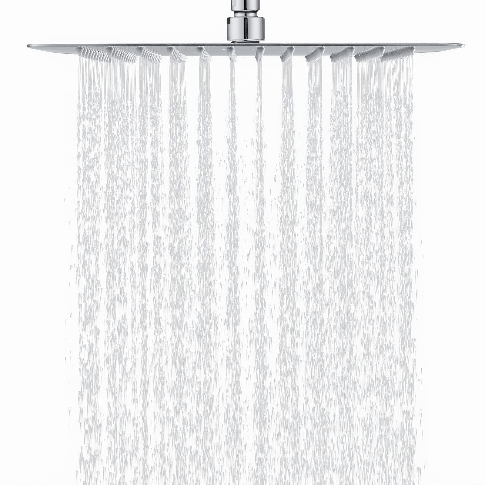 Duschkopf Regendusche 40x40cm/16 Zoll Quadrat, 304 Edelstahl Regendusche Duschkopf Wassersparender mit 324 Silikondüsen mit Antikalk-Funktion, Regenduschkopf 360° Drehbar, Chrom 16 Zoll-quadrat Angebot bei HelloDeals