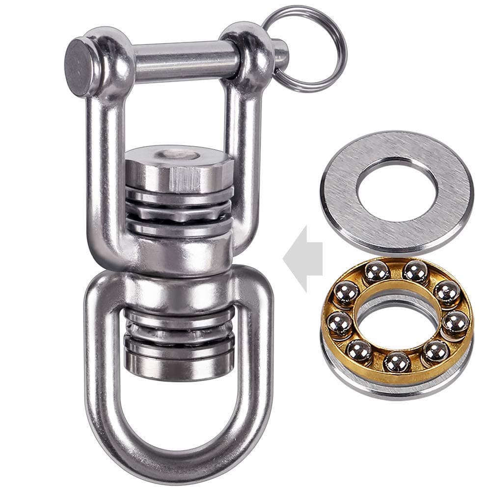 BeneLabel Drehwirbel Hängesessel, Schaukel Wirbel Lager Drehgelenk Kugellager Schwerlast Edelstahl 360 Drehbar Boxsack Seilwirbel Anhängung ösenhaken für Yoga Schwenkgrill, D Form Geschlossen Geschlossene D-form Angebot bei HelloDeals