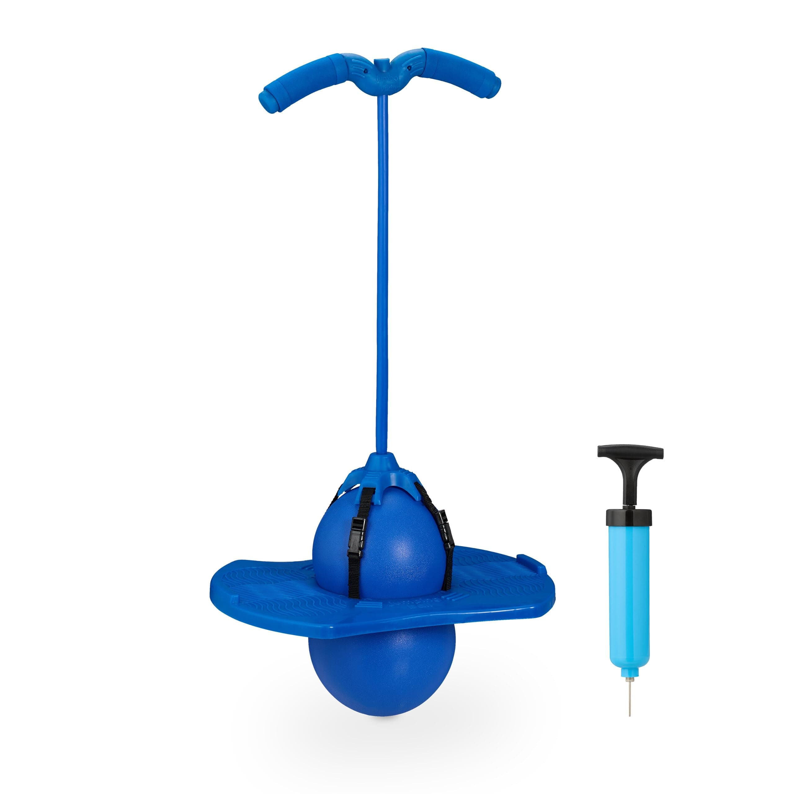 Relaxdays Pogo Ball, Kinder, bis 100 kg, Hüpfspielzeug Outdoor, Hüpfball mit Griffen, HBT: 74x39x29 cm, Fun Jumper, blau Angebot bei HelloDeals