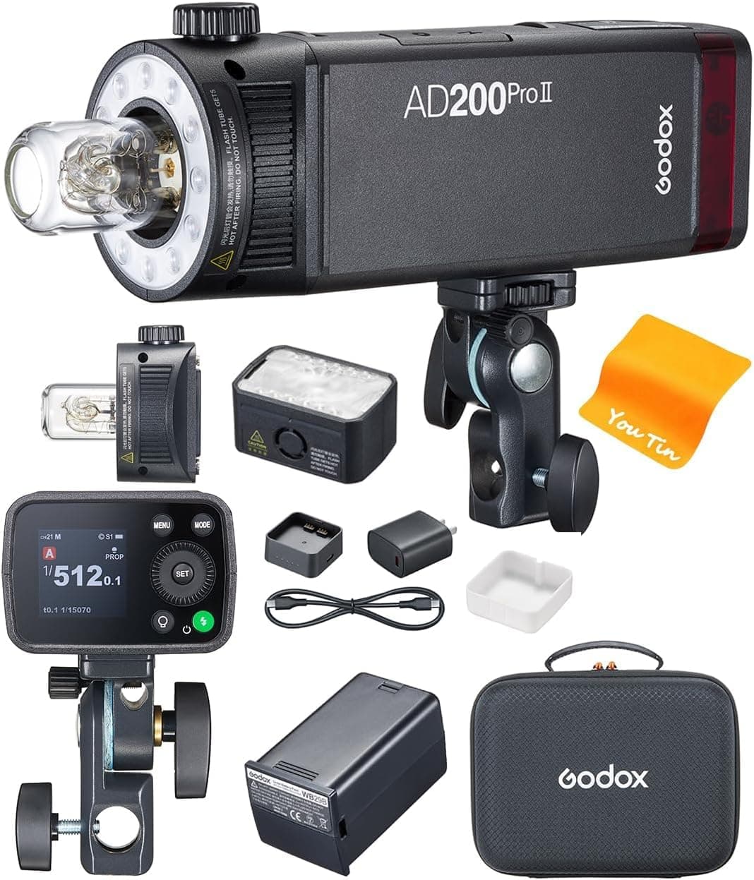 GODOX AD200Pro ll AD200 Pro ll Taschenblitz TTL 2,4 G 200 Ws 1/8000 s HSS 1/512 Volle Leistung, Upgrade-Version mit Zwei Köpfen, Farbgruppen Anzeigeleuchte, GODOX Taschenblitz für C N S O P F Kamera GODOX AD200PROII Angebot bei HelloDeals