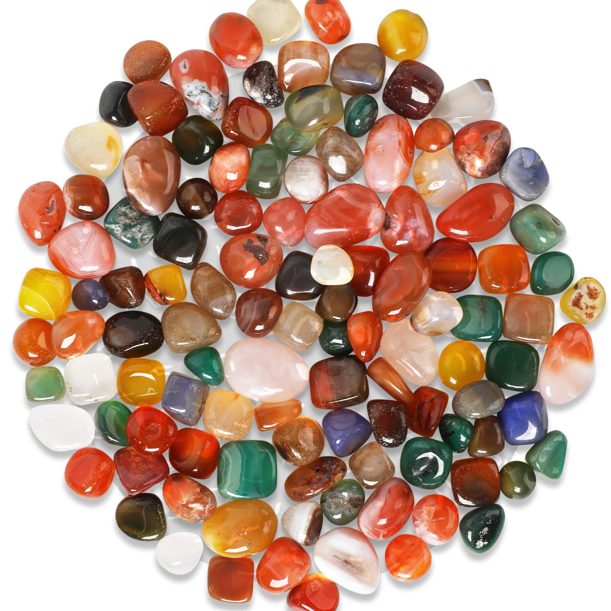 SOSMAR - 150g Buntes Edelsteine Trommelsteine Set - Natur Achat Kristall Halbedelsteine Kieselsteine für Aquarium Blumentopf Schatzsuche Schmuckherstellung Deko Steine Mehrfarbig 150g Angebot bei HelloDeals