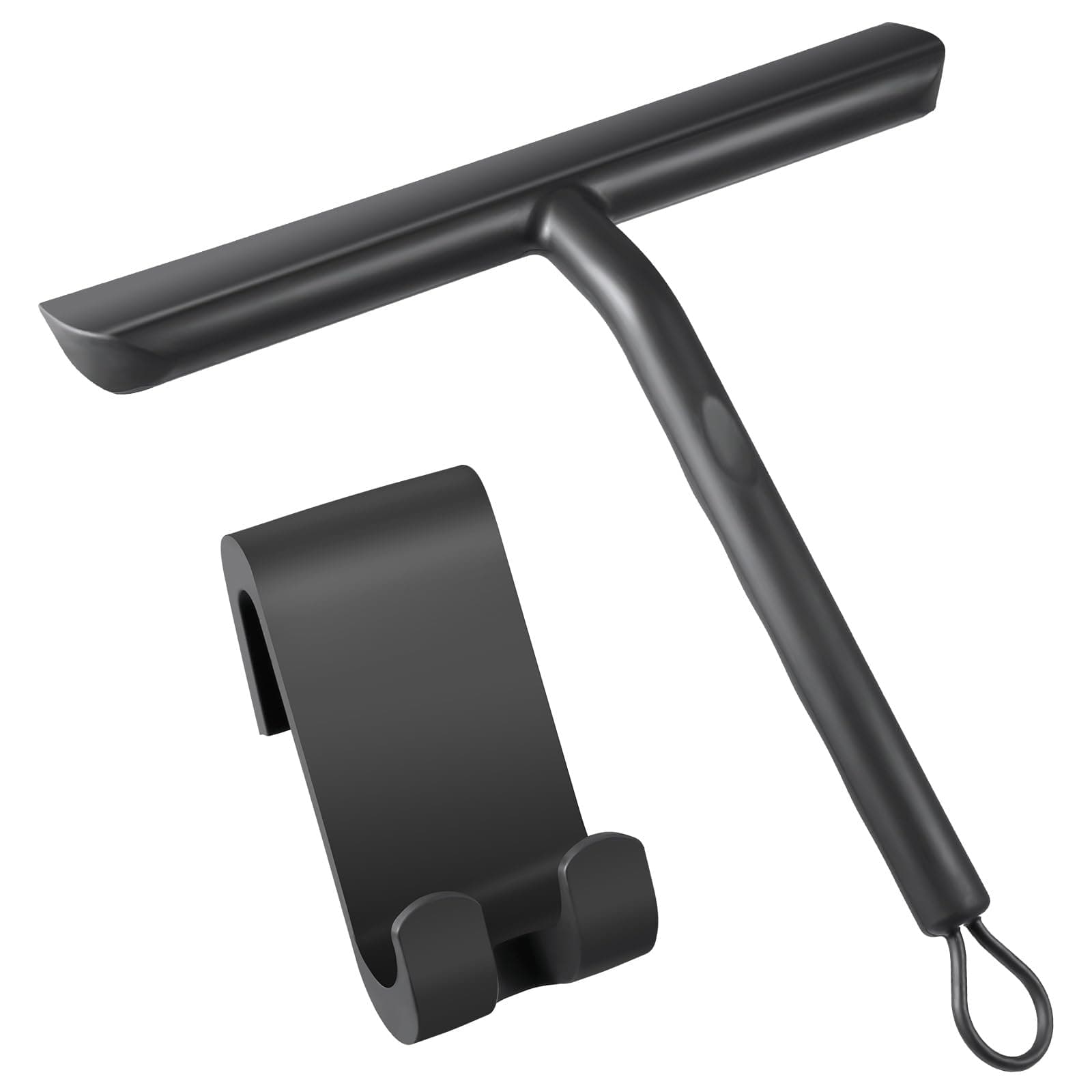 Vinabo Duschabzieher, Abdruckfrei Reinigender Duschabzieher Schwarz für Glastüren, Silikon mit Ständer-21cm, Dusch Abzieher Wischer für Dusche,Badezimmer,Spiegel,Glas-Reinigung,Fliesen Angebot bei HelloDeals