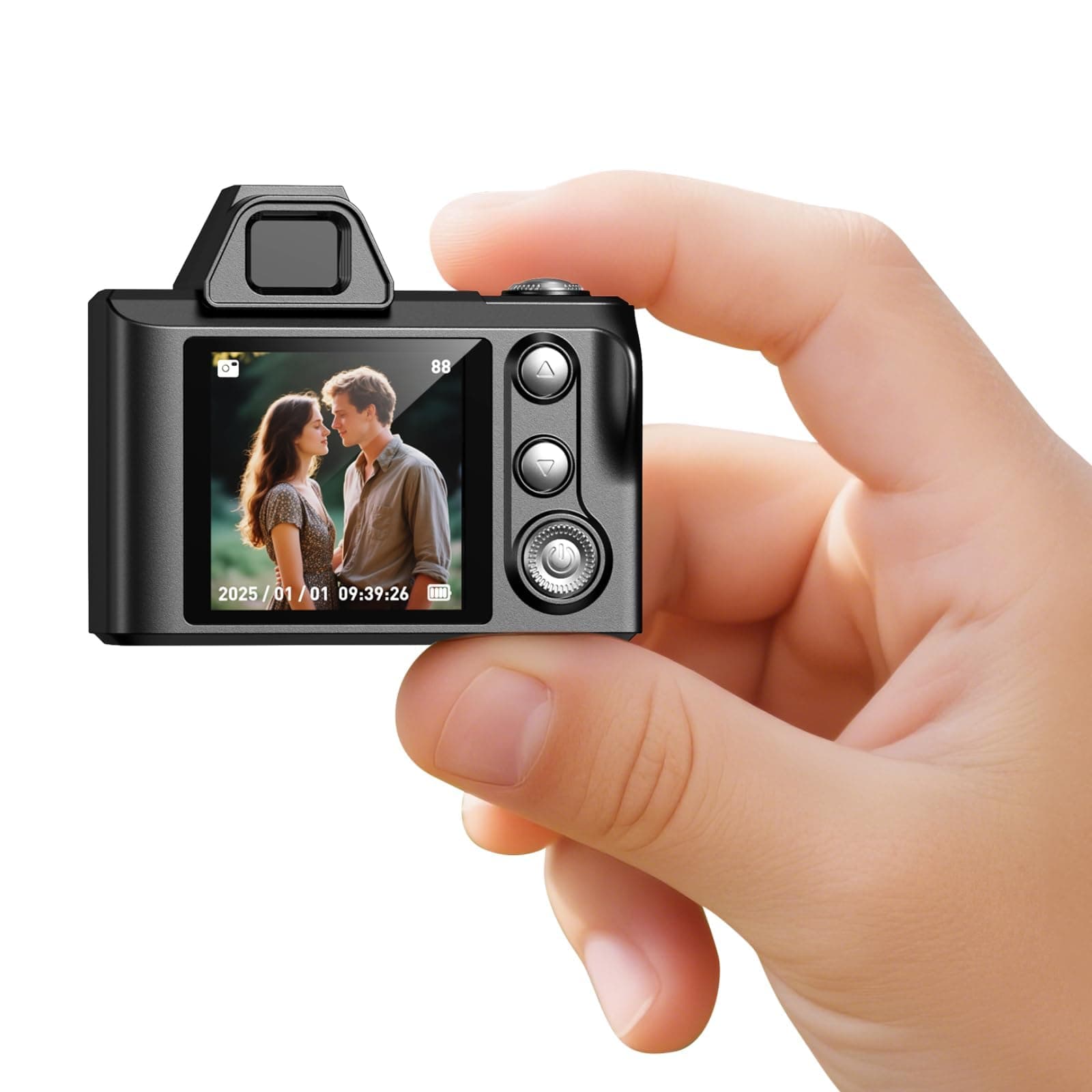 Mini Schlüsselanhänger Digitalkamera – Maxmango 1,3-Zoll 1080P Fotokamera Retro Kamera mit 64 GB Speicher, Ultraportable Kamera, Taschenformat für Reisen, Vlogging und Unterhaltung (Schwarz) 1.3 Zoll Schwarz Angebot bei HelloDeals