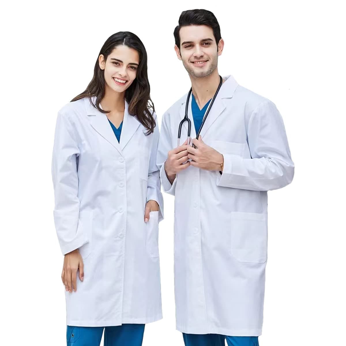 Laborkittel Weiß Kittel Baumwolle Arztkittel Herren Damen Mantel Hygiene Langarm Medizin Mantel mit Knöpfen und 3 Tasche Chemie Kittel Schule Unisex Arztmantel für Labor, Studium, Arbeit M (Gewicht: 65-72,5 kg/143-160 lb) Weiß Angebot bei HelloDeals