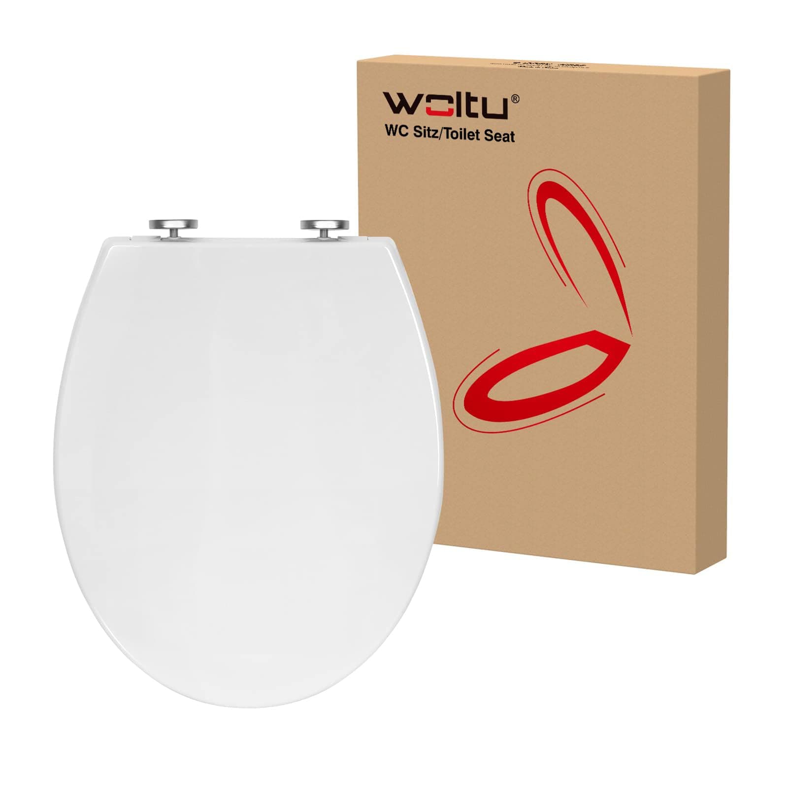 WOLTU WC Sitz Toilettensitz mit Absenkautomatik, Klodeckel mit Absenkautomati,Toilettendeckel, Toilettensitz aus Kunststoff, Fast Fix(Schnellbefestigung), Softclose Scharnier Oval O-Form Angebot bei HelloDeals