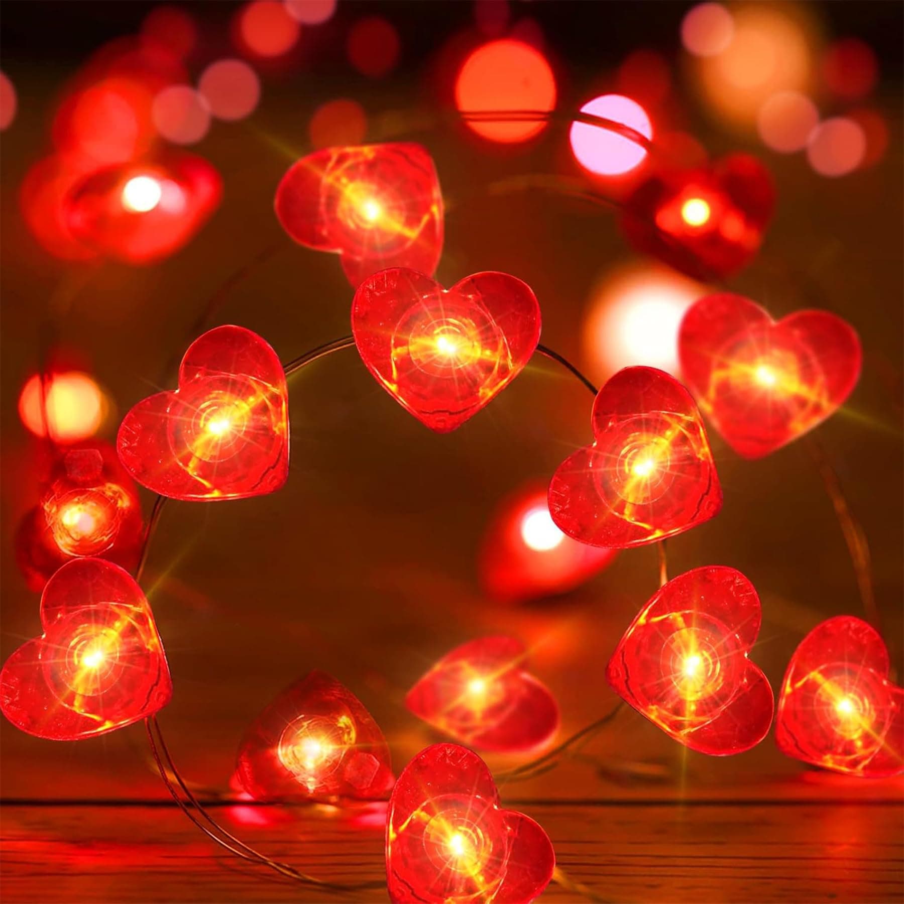 LED Lichterkette Herzen,2M 20LED Herzförmige Lichterketten Batteriebetrieben,Herz Fairy Lights,Herz Lichterkette für Valentinstag Hochzeit Jahrestage Party Deko Herzen-rot 200CM20LED Angebot bei HelloDeals