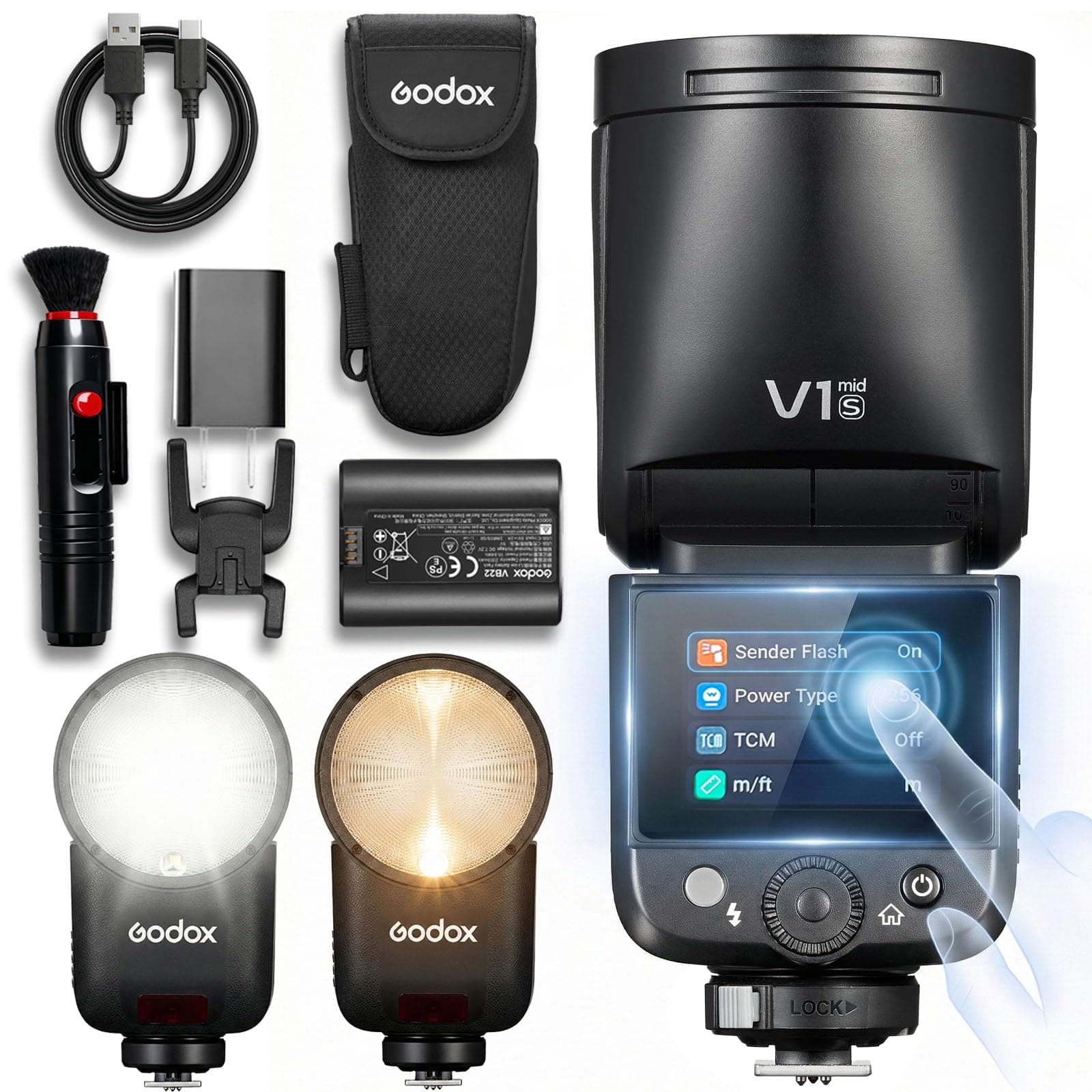 Godox V1 MID S Kamera Blitz für Sony, 55Ws Rundkopf Speedlite, 24mm Optik, 650+ Blitze,TTL/HSS 1/8000s, V1MID Reiseblitz für Sony Alpha A9 III a7III a7CII a7IV a7C a7RV a7 a6700 a6400 ZV-E10 II V1 Mid S für Sony Angebot bei HelloDeals