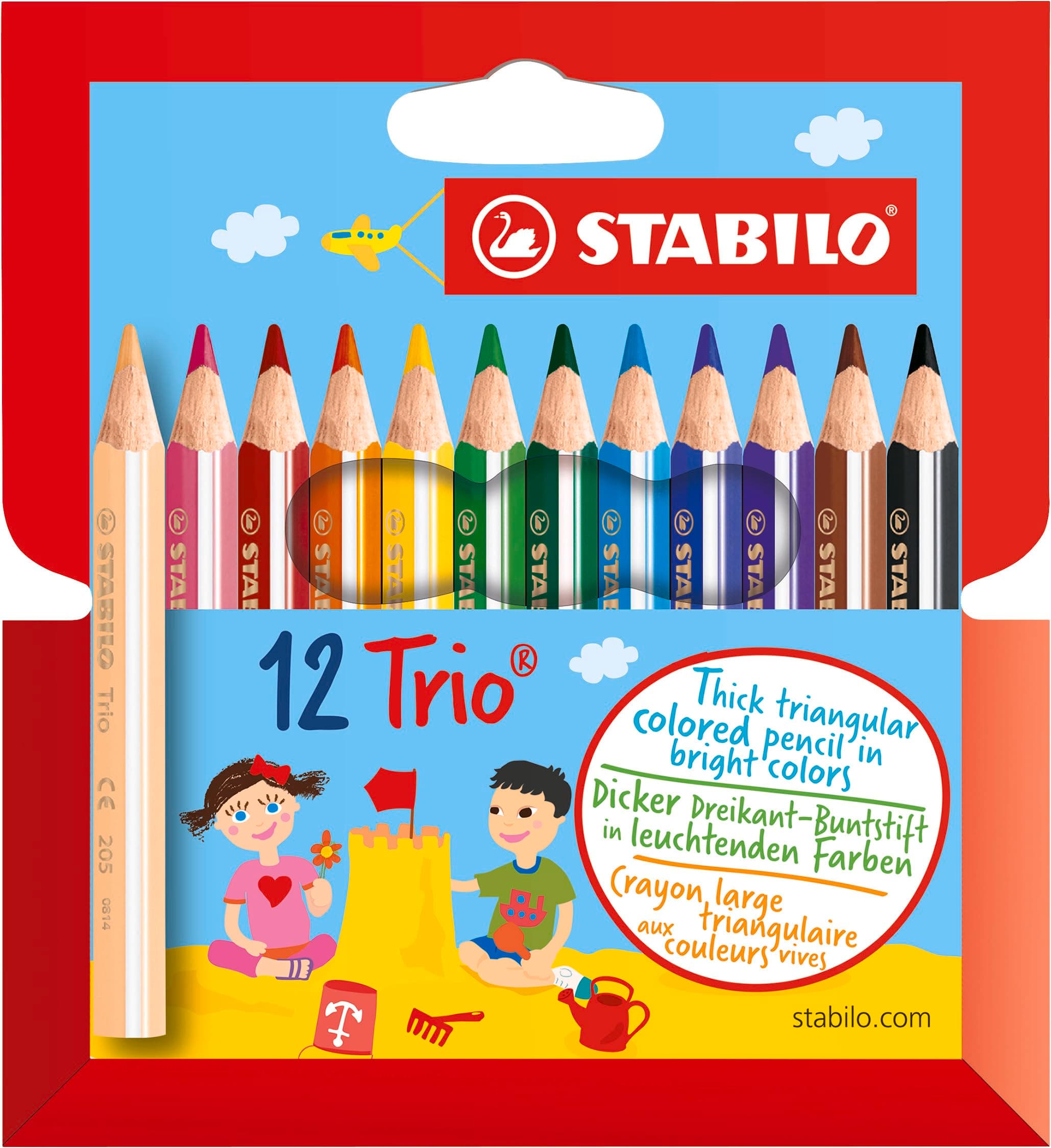 STABILO - Dreikant-Buntstift - Trio dick kurz - 12er Pack 12er kurz Kartonetui Angebot bei HelloDeals