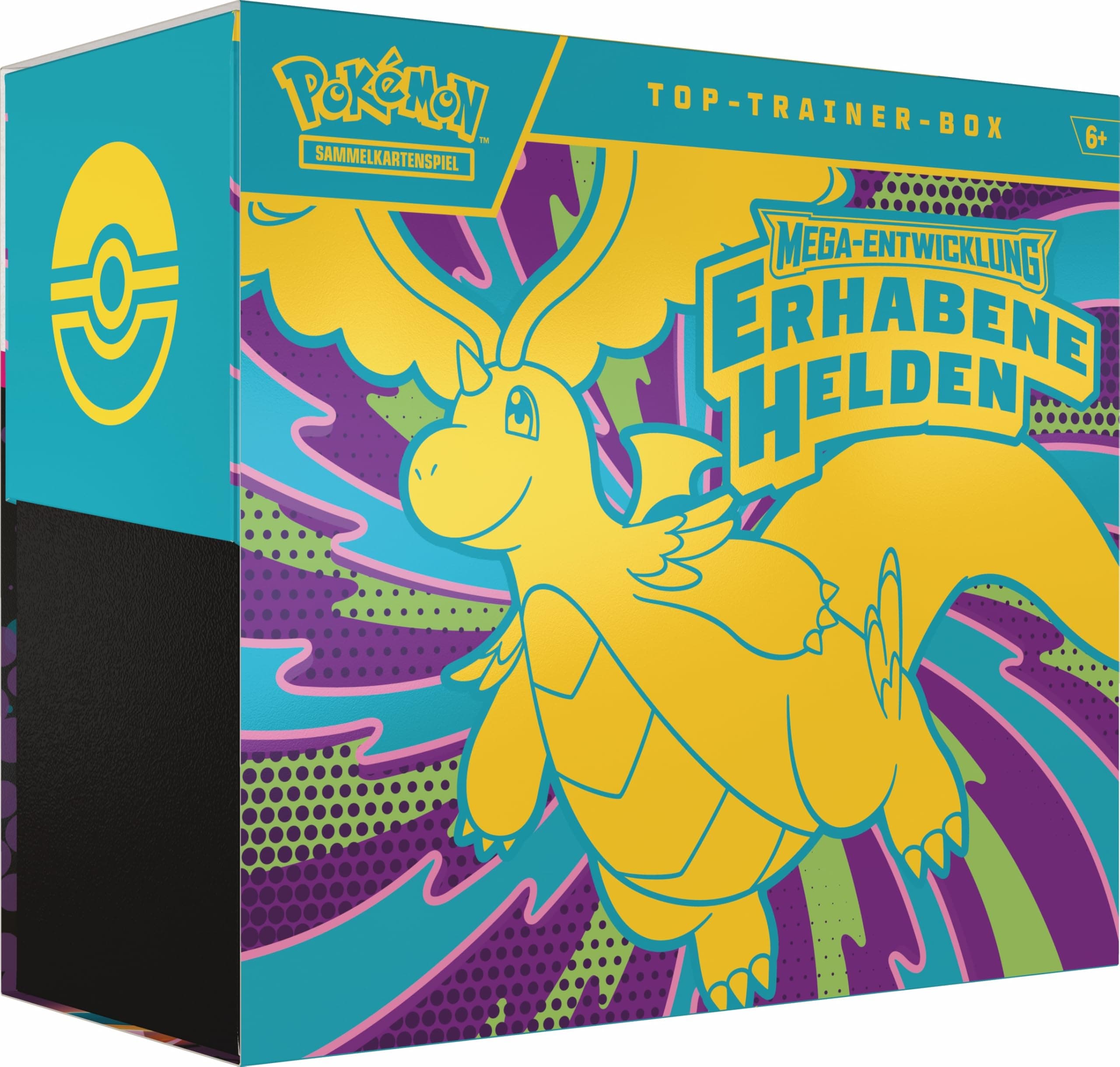 Pokémon-Sammelkartenspiel: Top-Trainer-Box Mega-Entwicklung – Erhabene Helden (1 Vollbild-Promokarte, 9 Boosterpacks & Premium-Zubehör) Angebot bei HelloDeals