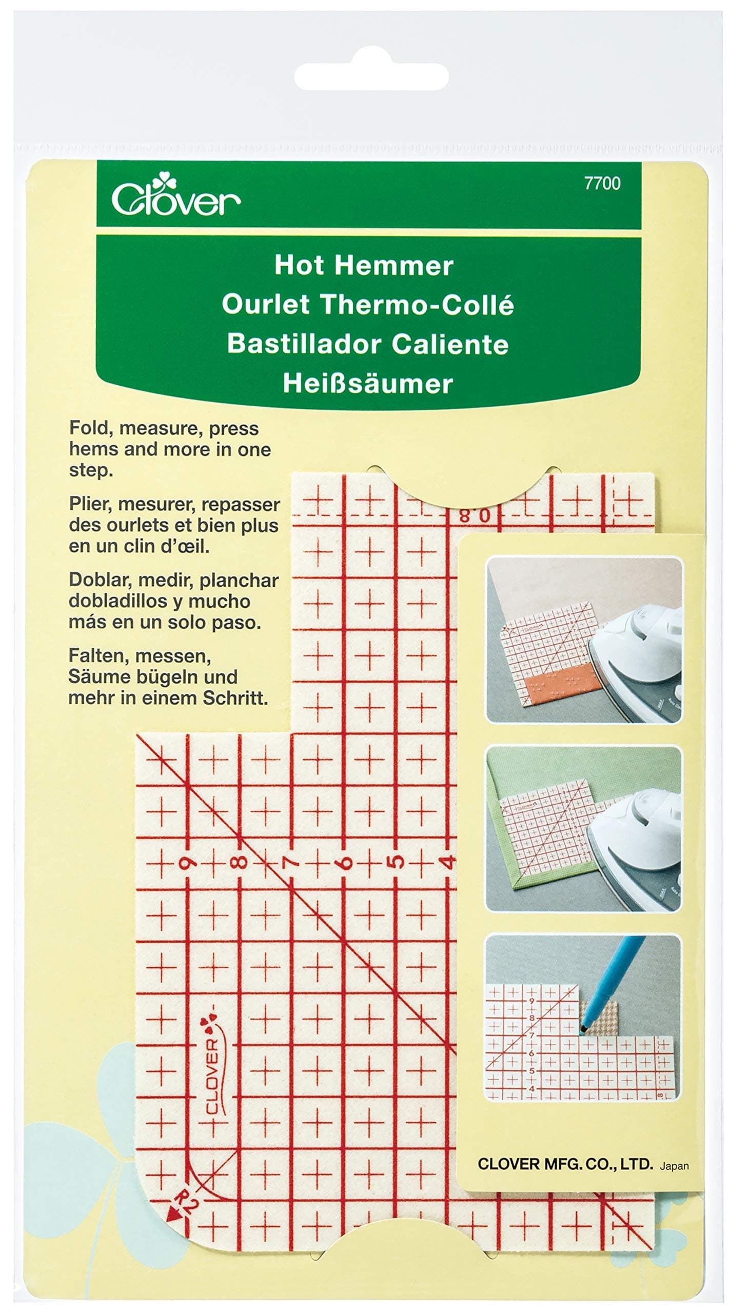 Clover Heißsäumer/VE3 Kurzwaren, Kunststoff, Weiß/rot, 25 x 13.8 x 0.2 cm Angebot bei HelloDeals