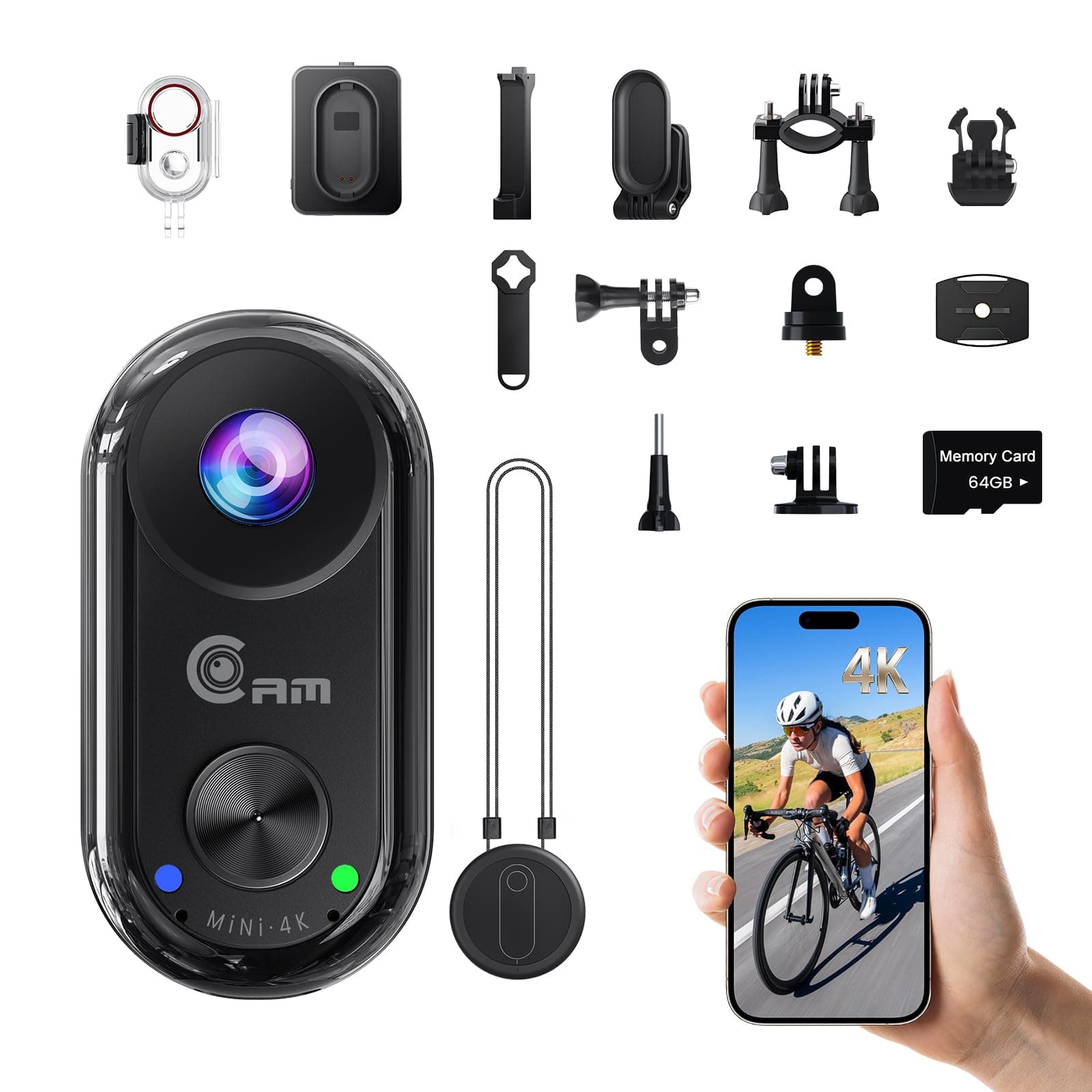 4K Mini Action Cam,20MP Tragbares Body Camera,6-Achsen Stabilisierung freihändige POV Camera,WiFi Magnetische Mini Körperkamera,40M Unterwasserkamera,64GB-Karte und Montagezubehör Angebot bei HelloDeals