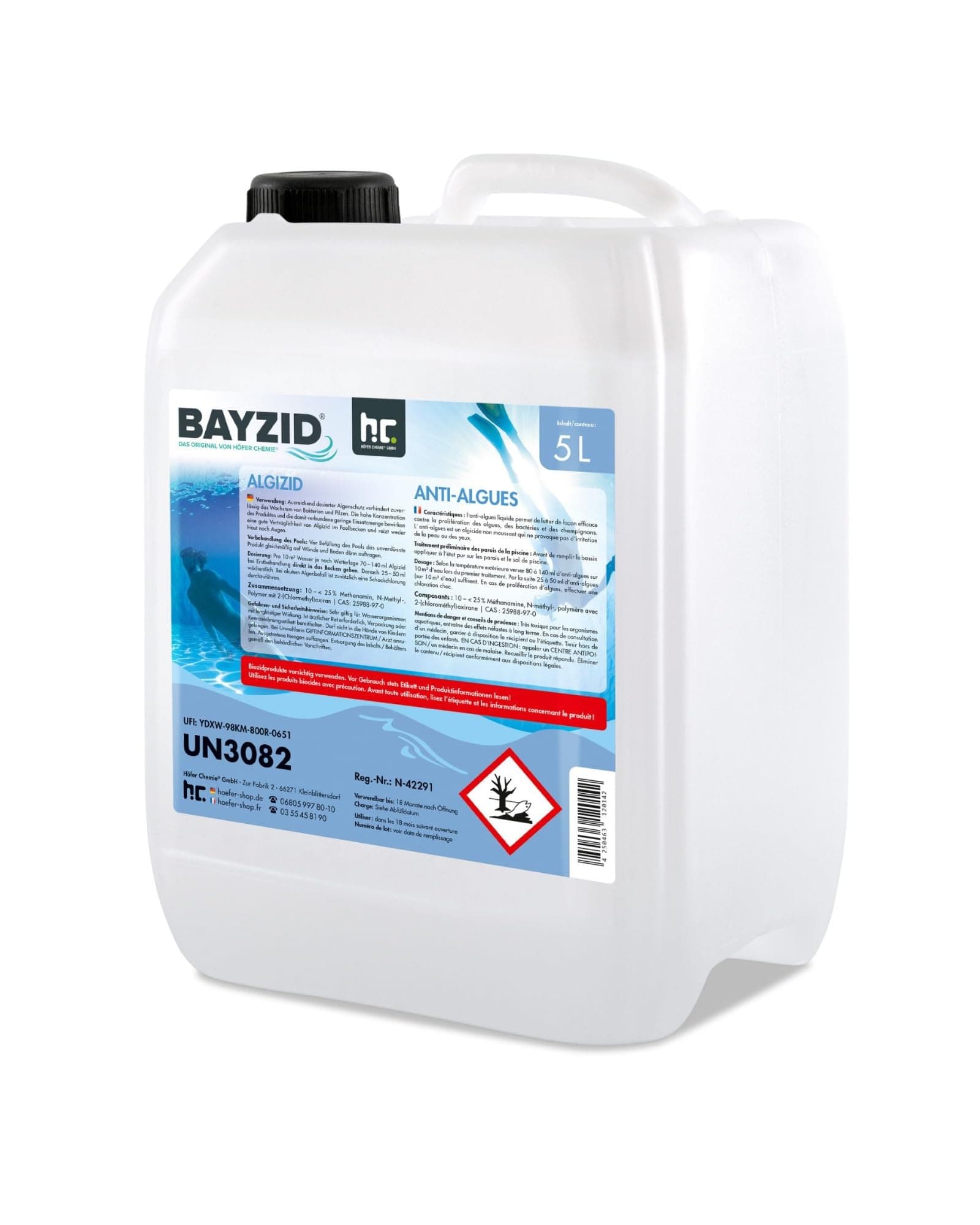 Höfer Chemie Algizid Algenverhütung 5L - Algenvernichter Pool - Präventiver Schutz vor Algen, Bakterien & Pilzen - Für Sauberes Wasser 1 x 5 L Angebot bei HelloDeals