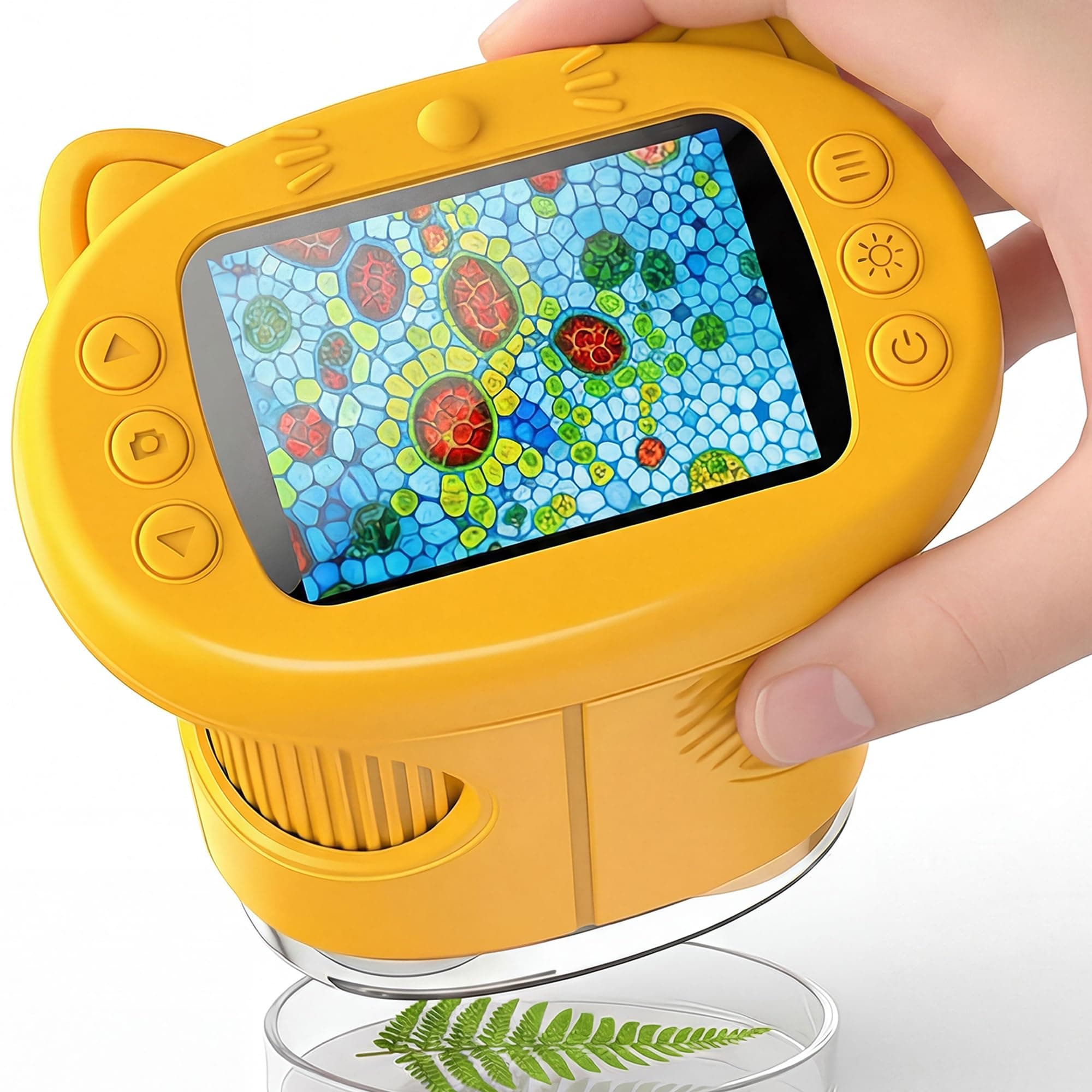 Mikroskop für Kinder, 1000X 4K Tragbares Digitales Mikroskop mit 2,4″ IPS-Display & 8 LED, USB-aufladbar, Lernspielzeug & Entdecker-Lupe für Draußen & Schule, Geschenk für 3–12-Jährige Mädchen Orange Angebot bei HelloDeals