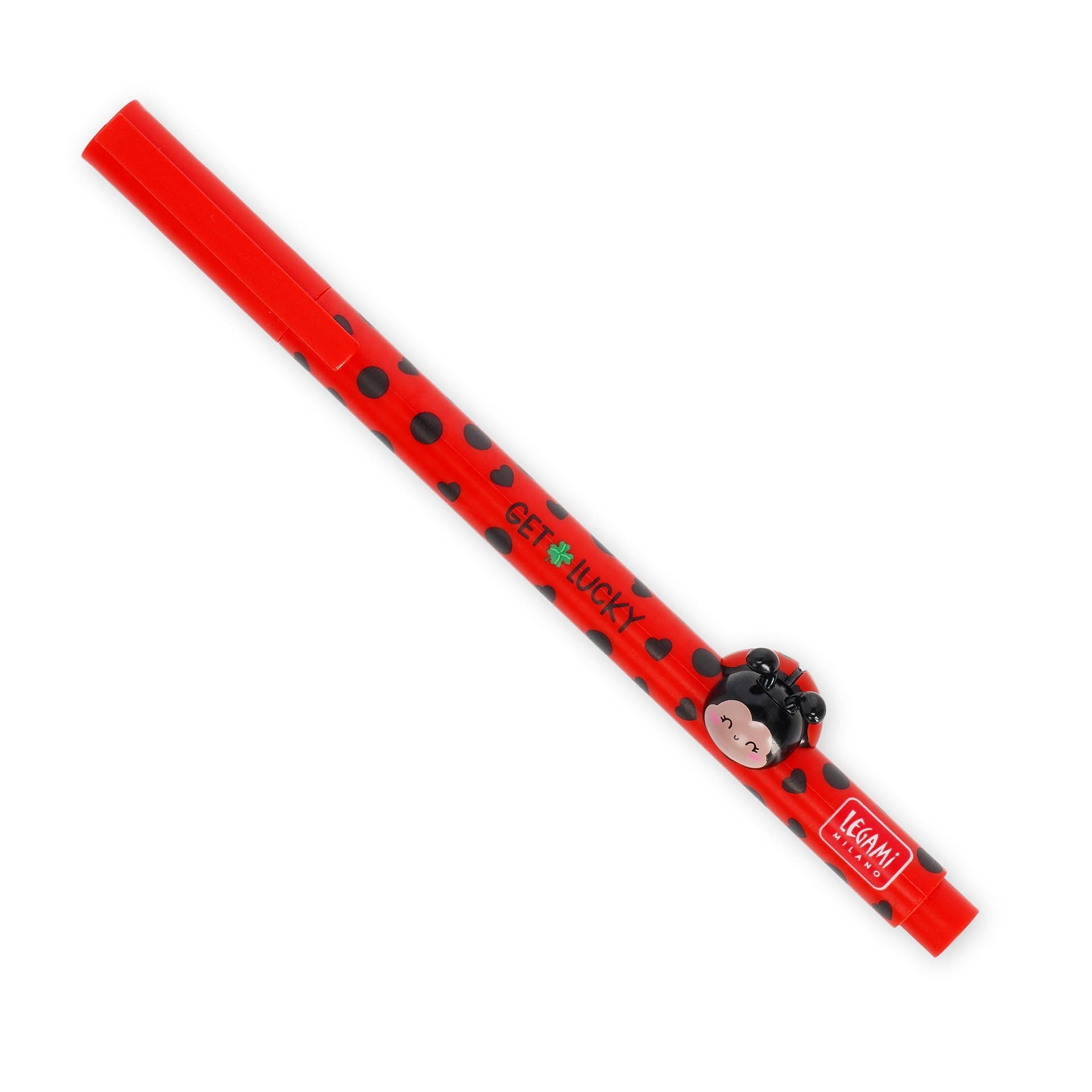 Legami - Gelschreiber mit dekorativem Tier Lovely Friends, Ladybug-Thema, nicht rollend, rot Tinte, entfernbares und wieder kombinierbares Tier, 0,5 mm Spitze Angebot bei HelloDeals