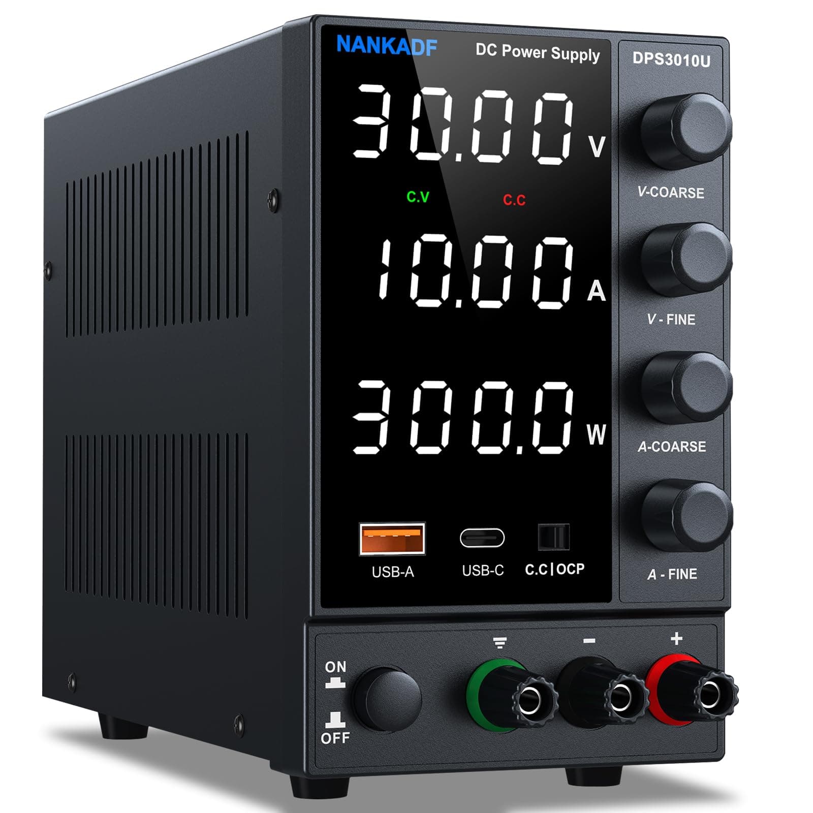 Labornetzteil 30 V 10 A, Variables DC-Netzteil mit USB-A/Typ-c-Schnellladeanschluss, Labornetzgerät mit hochpräzisem 4-Stellige LED-Anzeige Gebereinstellknopf DPS3010U(30V/10A) Angebot bei HelloDeals