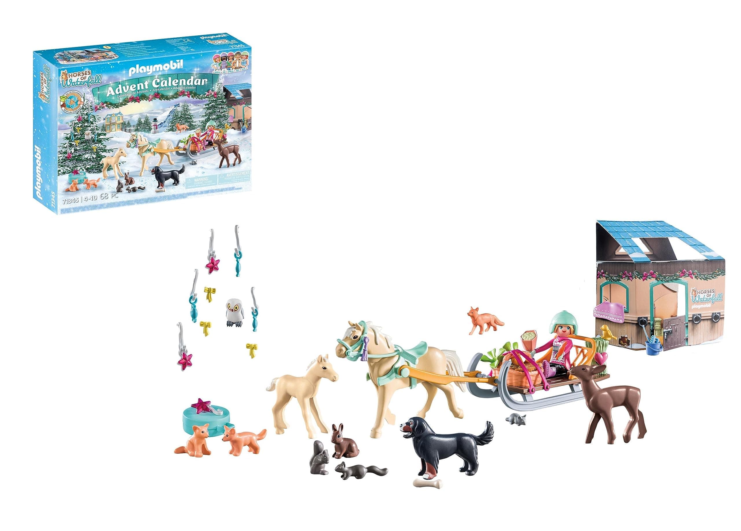 PLAYMOBIL | Nachhaltiger Pferde Adventskalender für Kinder | Weihnachtliche Schlittenfahrt | Horses of Waterfall Adventskalender | Adventszeit voller Überraschungen | Ab 4 Jahren | 71345 Nachhaltige Pferde-Schlittenfahrt Angebot bei HelloDeals