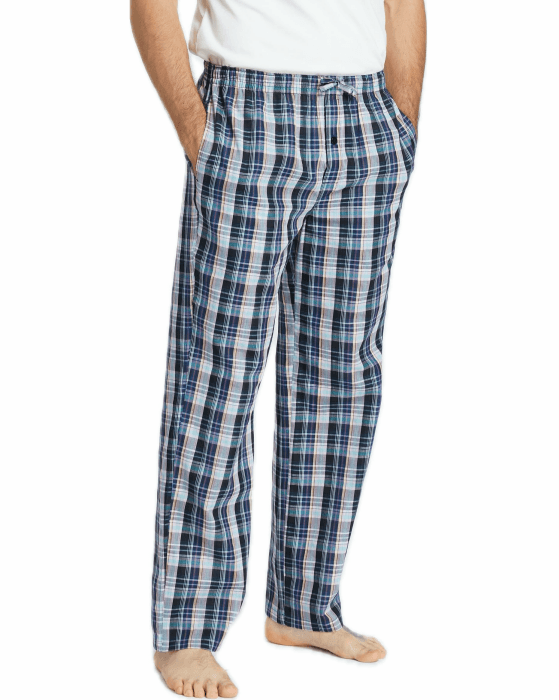 Herren 100% Baumwolle Pyjamahose, Gewebte kariert Schlafhose Loungewear Pyjama Hose mit Taschen L Gemischtes kariert (Farbe kann variieren) Angebot bei HelloDeals