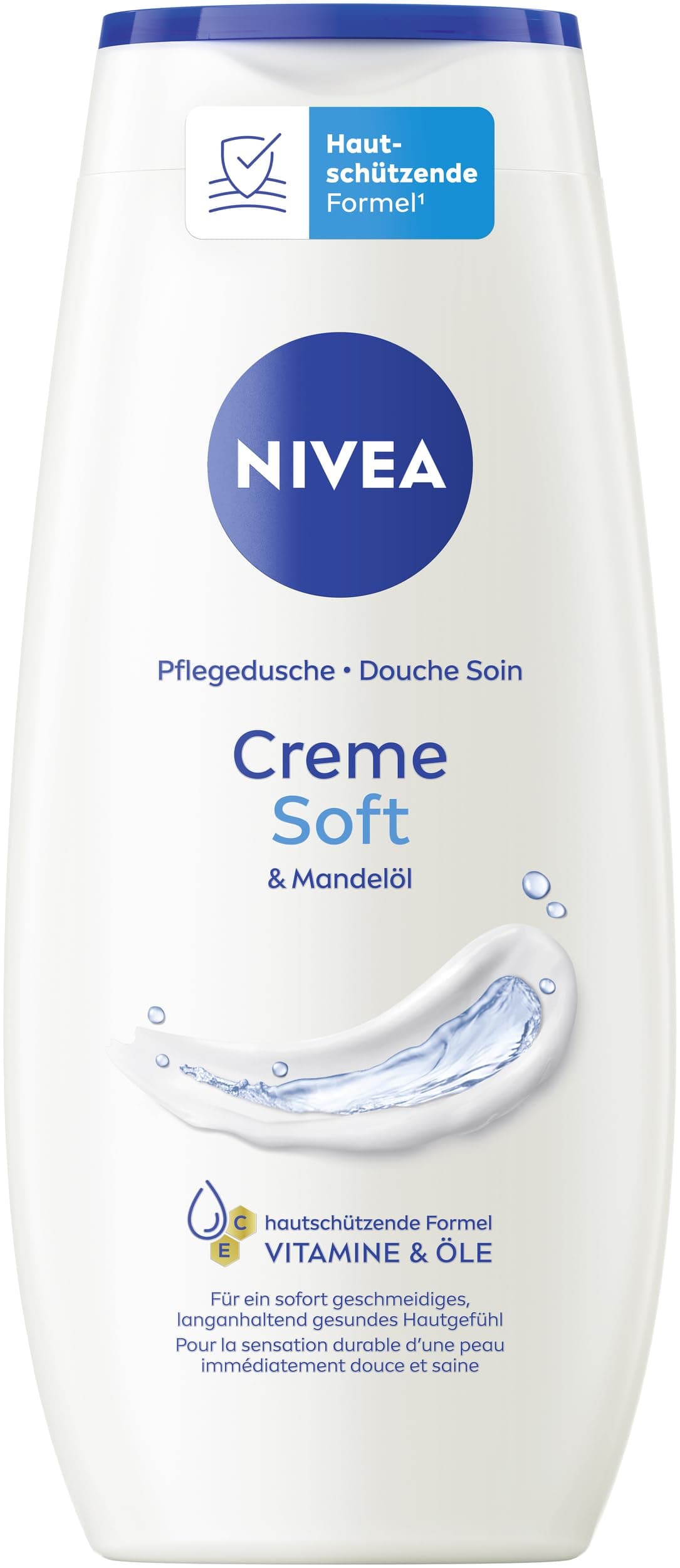 NIVEA Creme Soft Pflegedusche, Duschgel mit Vitaminen und wertvollen Ölen, feuchtigkeitsspendende und pH-hautneutrale Cremedusche mit mildem Duft (250 ml) Angebot bei HelloDeals