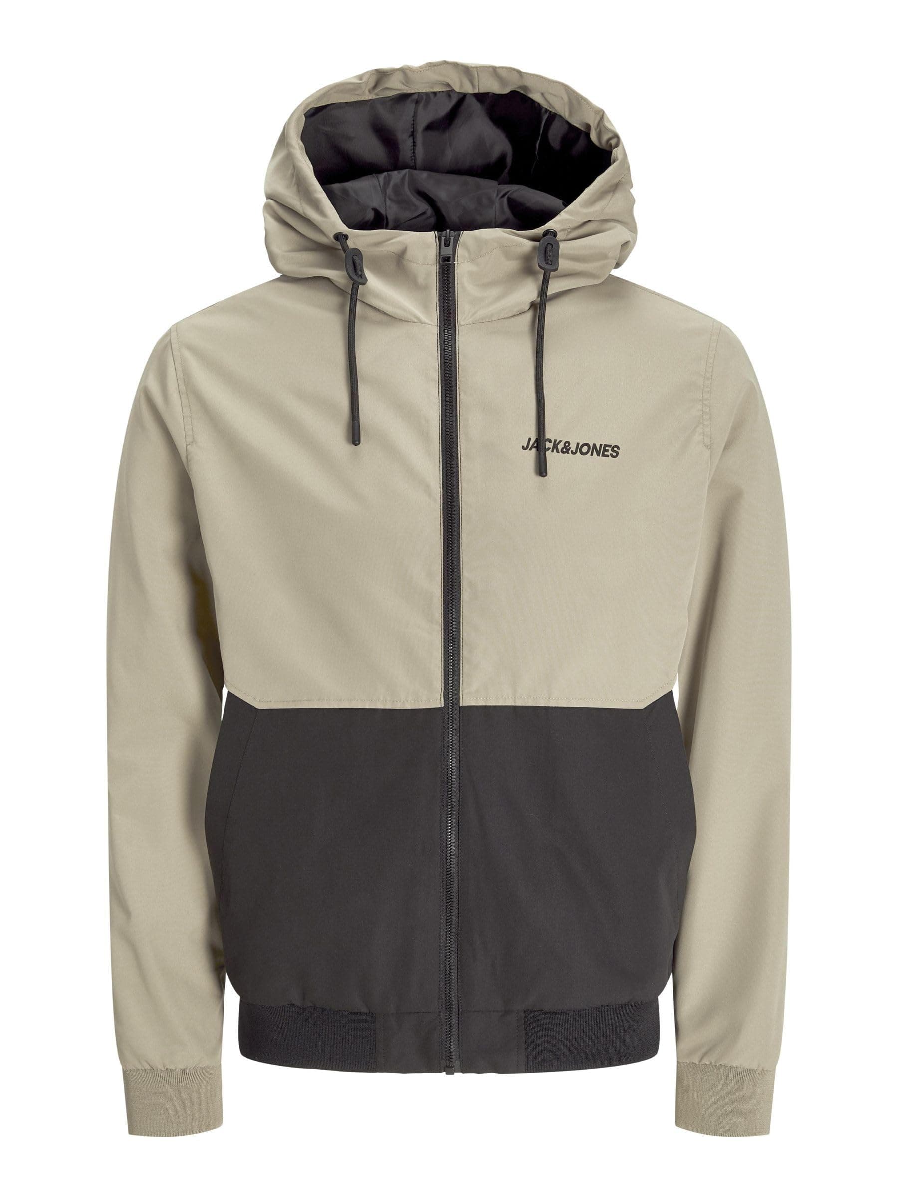 JACK & JONES Herren Jjerush Hood Bomber Noos Pls Bomberjacke S Coriander/Detail:black/White Blocking Angebot bei HelloDeals