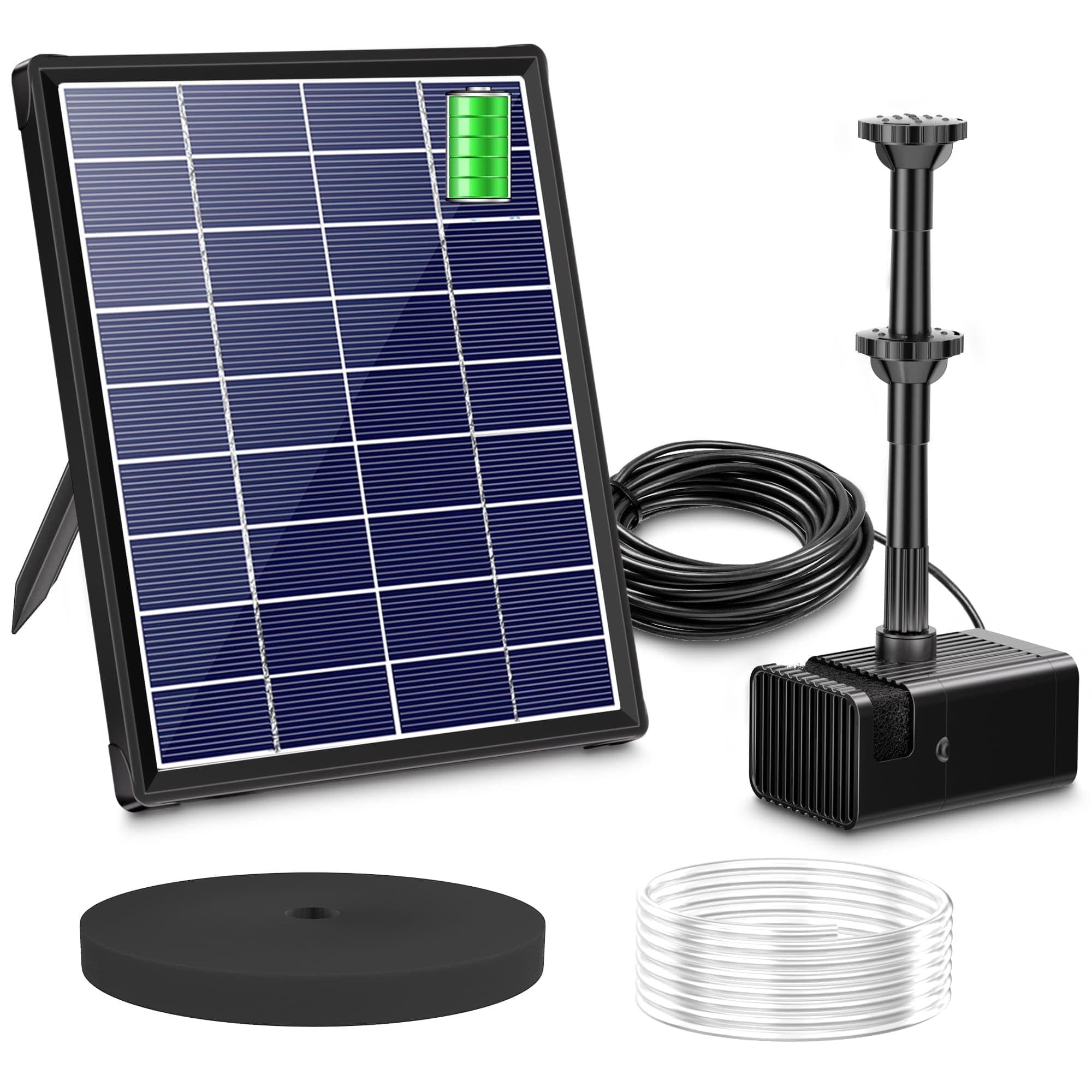 Biling 6W Solar Springbrunnen für außen mit 3000mAh Batterie Solar Teichpumpe mit Akku Solar Brunnenpumpen mit Akku, Solar Wasserpumpe Schwimmende Fontäne für Solar Wasserspiel Brunnen Draussen Teich Angebot bei HelloDeals