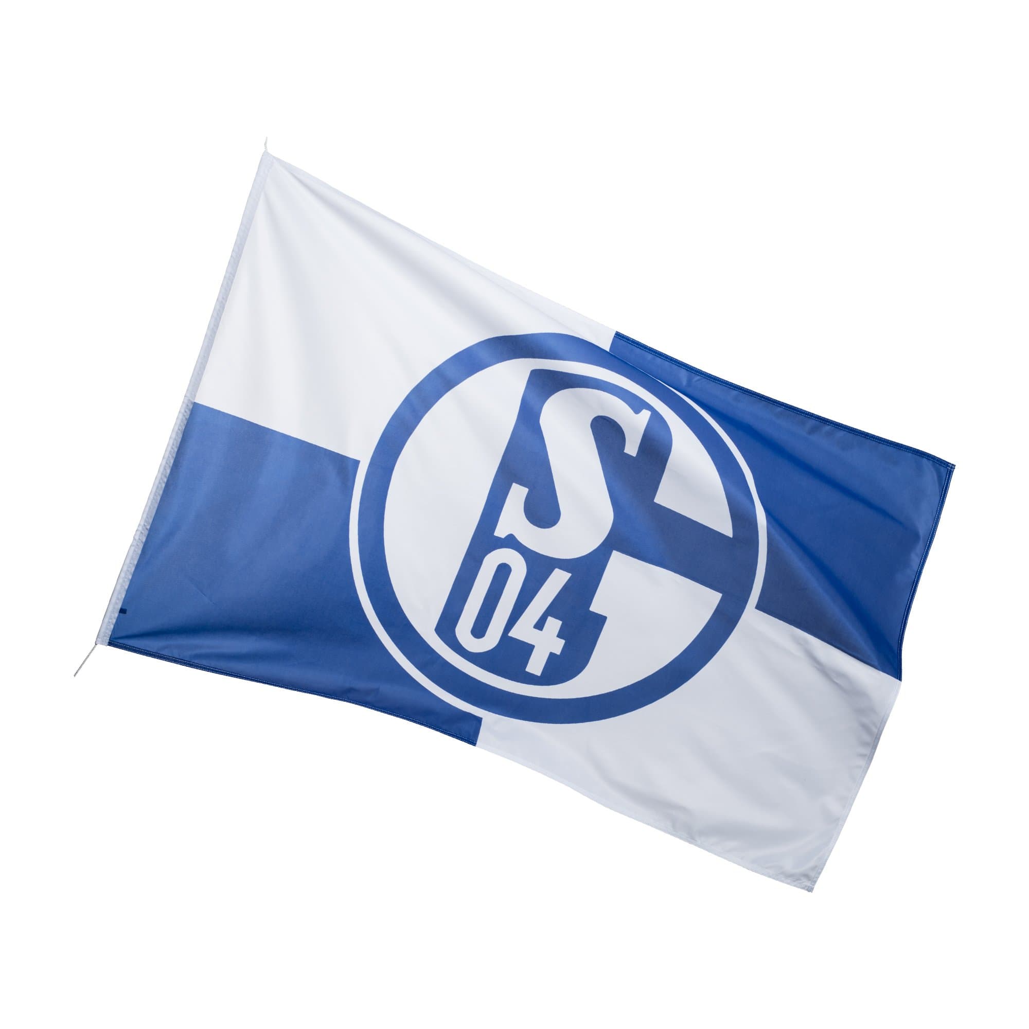 FC Schalke 04 Hissfahne KARO -wetterfest Flagge, blau, 150 x 100 cm Angebot bei HelloDeals