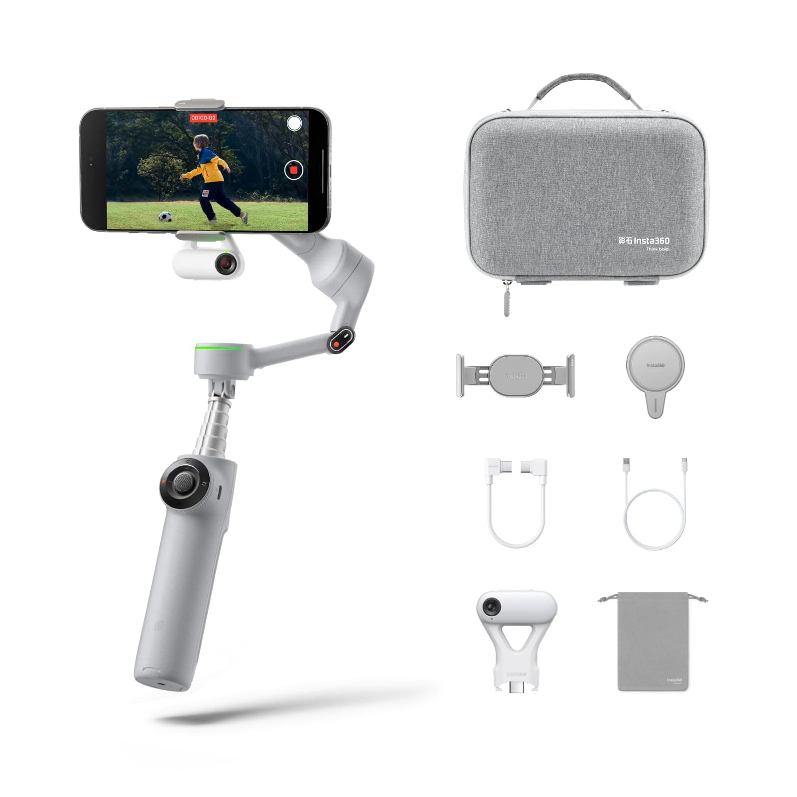 Insta360 Flow 2 Pro Smartphone-Gimbal-Stabilisator für iPhone & Android, KI-Smartphone-Gimbal, Smartphone-Stabilisator für Reisen & Vlogs, Videos - Ultimatives Creator-Bundle Grau Ultimatives Creator Bundle Angebot bei HelloDeals