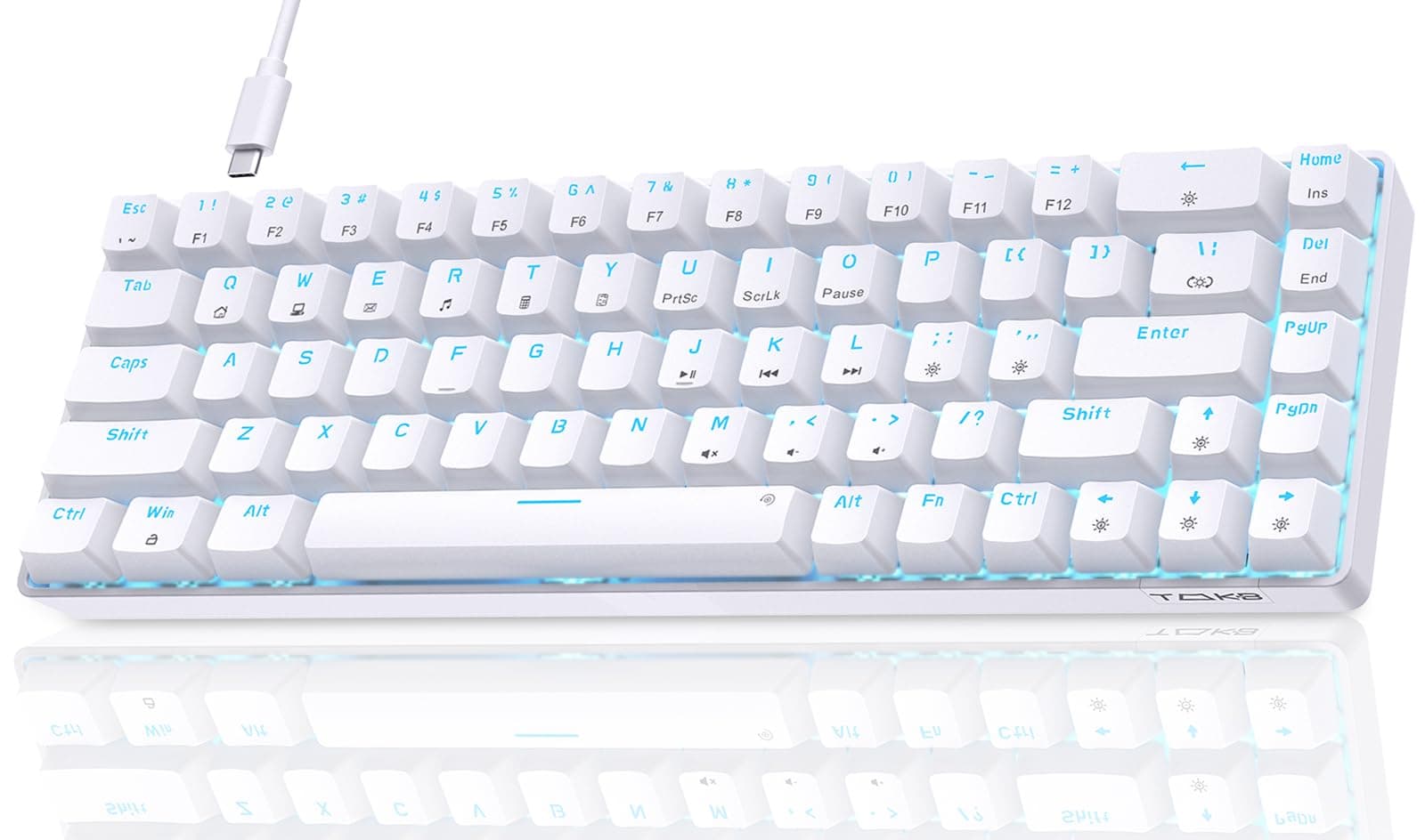 Dierya×TMKB T68se Gaming Mechanische Tastatur,60% Prozent Tastatur,Ultra-Compact Mini 68 Tasten Anti-Ghosting,Typ-C-Datenkabel,US Layout für PC Windows Gamer Typist,Red Linear Switch Red switches Weiß Angebot bei HelloDeals