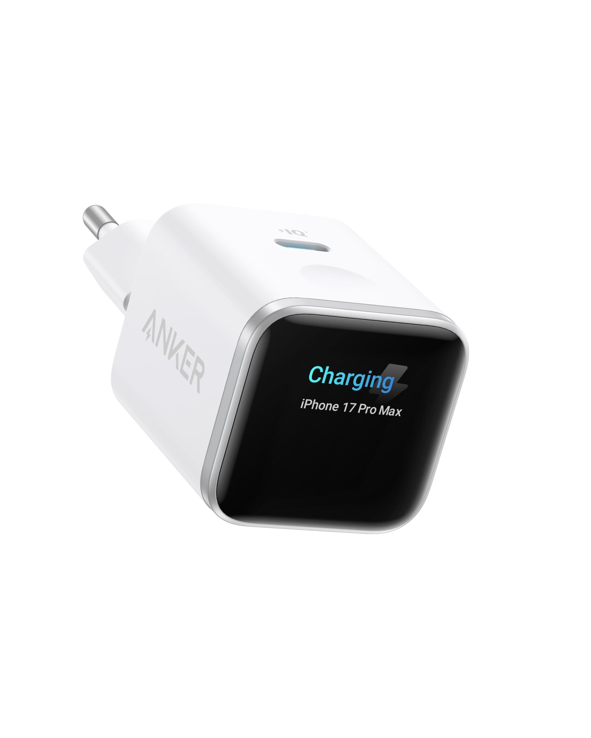 Anker Smart Ladegerät, Anker Nano 45W USB C Ladegerät mit Display und intelligenter Erkennung, integriertem Schonmodus, kompaktes GaN Schnellladegerät für iPhone 17/16/15 Serie, iPad, MacBook White C-EU-Stil Angebot bei HelloDeals