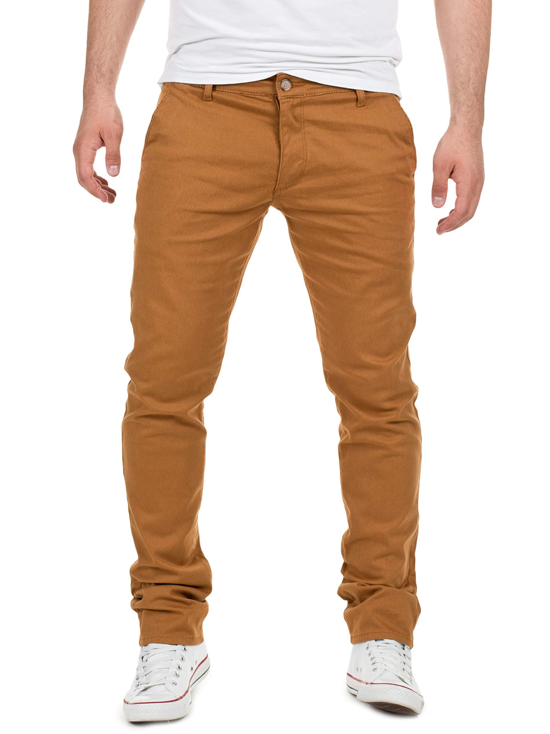 Yazubi Herren Chino Hose, Modell Dustin, Chinohose by Yzb Jeans 30W / 34L Braun (Camel Otter 181018) Angebot bei HelloDeals