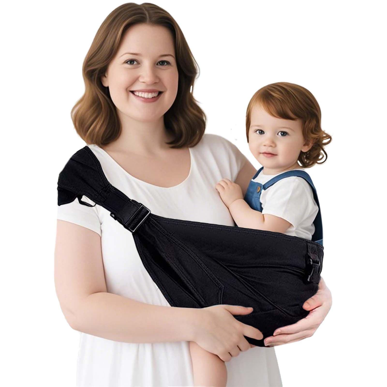 Plus Size Tragesling bis 25kg Babytrage & Seitentrage Erweiterbar verstellbar für größere Kinder, atmungsaktiv & rutschfest, ASTM zertifiziert Inkl. Baby Hüfttrag & Tragetuch Funktion(Plus-Schwarz) Schwarz-Plus Angebot bei HelloDeals