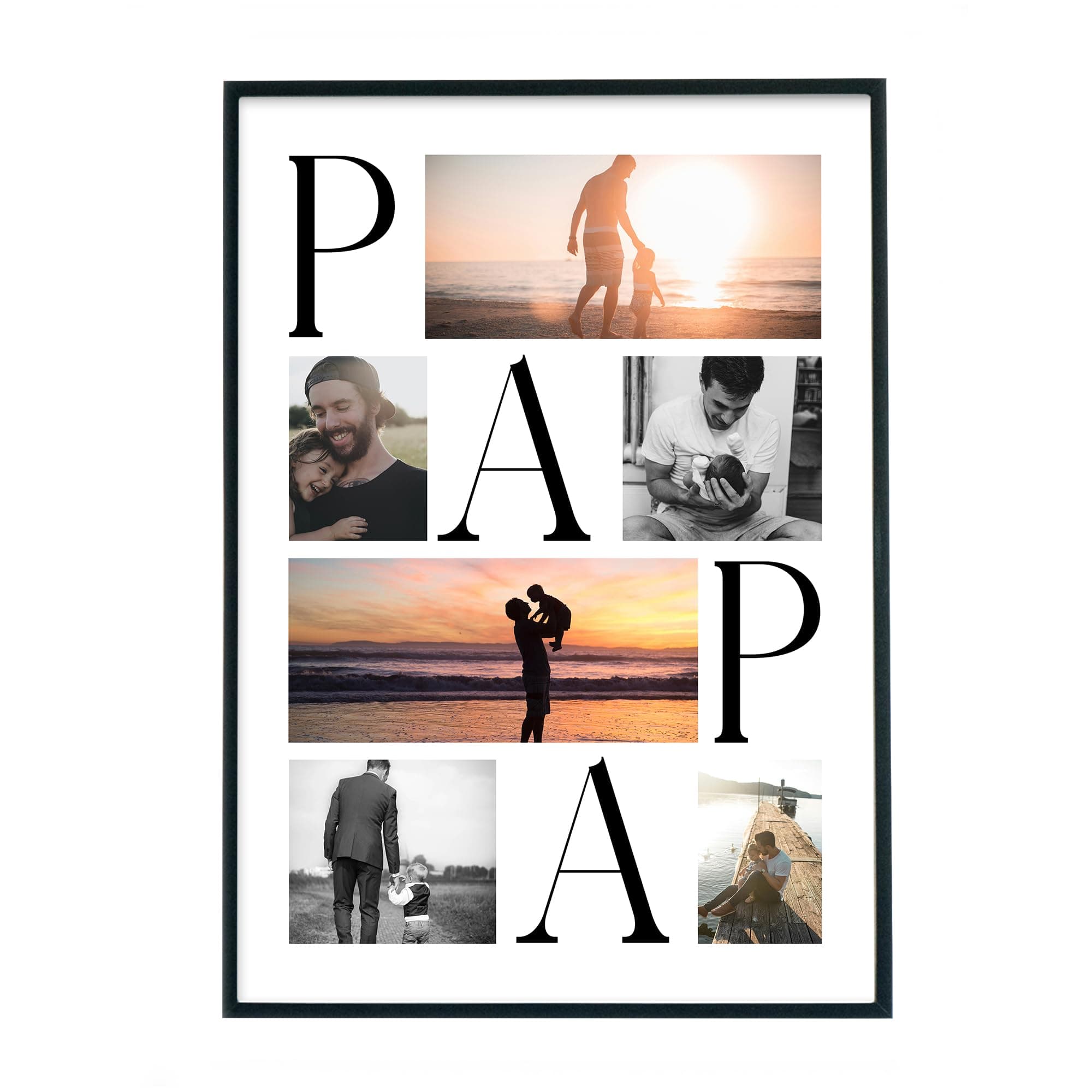 4one Pictures Papa Poster mit Foto Collage als personalisiertes Geschenk zu Weihnachten, zum Vatertag, Geburtstag. Vater Bild selbst gestaltet als Vatertagsgeschenk für Väter (15. Papa Collage) Angebot bei HelloDeals
