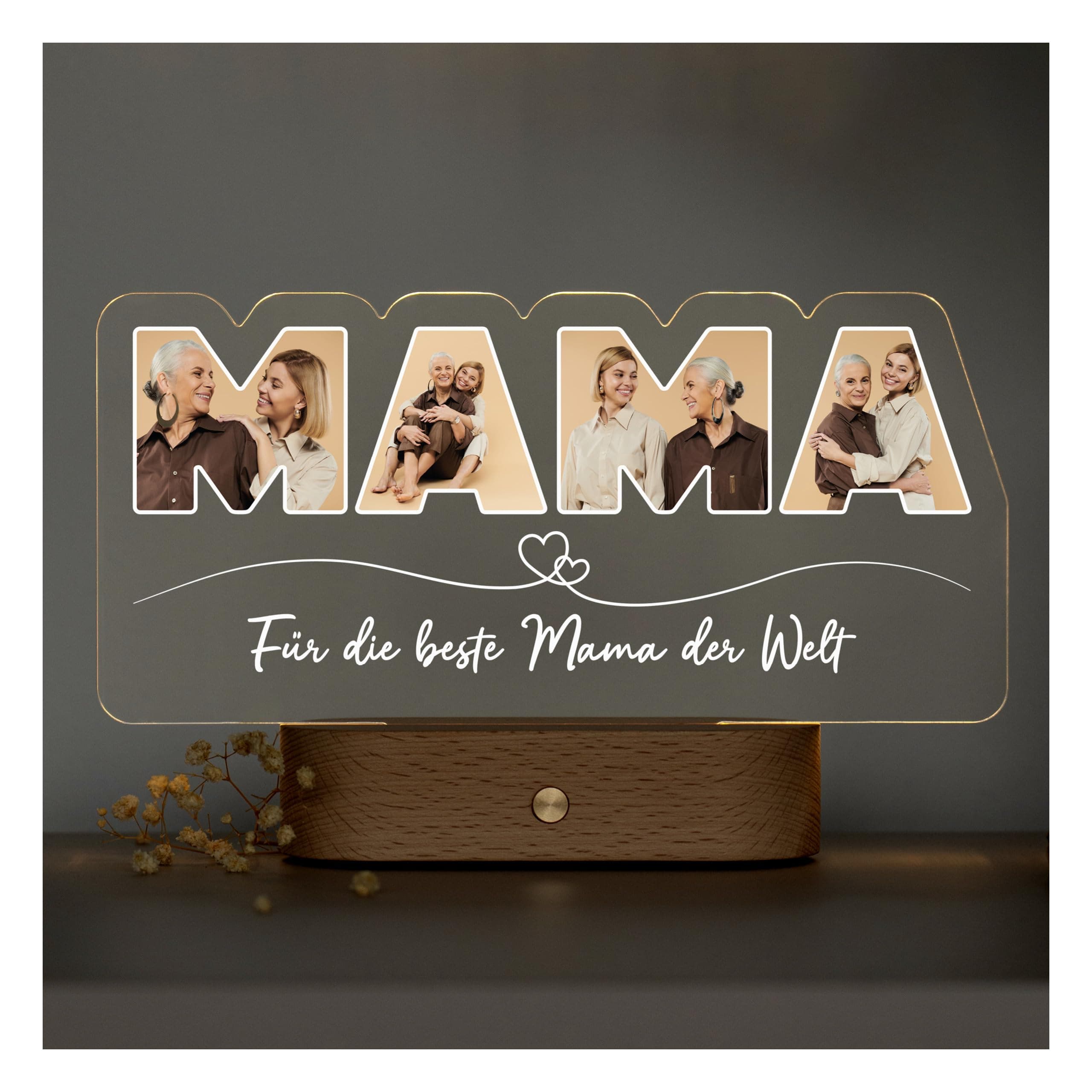Personalisiertes Nachtlicht Mama - LED Fotogeschenk Muttertagsgeschenke - Muttertagsgeschenk Personalisiert mit Fotos - Geschenk für Mama und Oma zum Muttertag Angebot bei HelloDeals