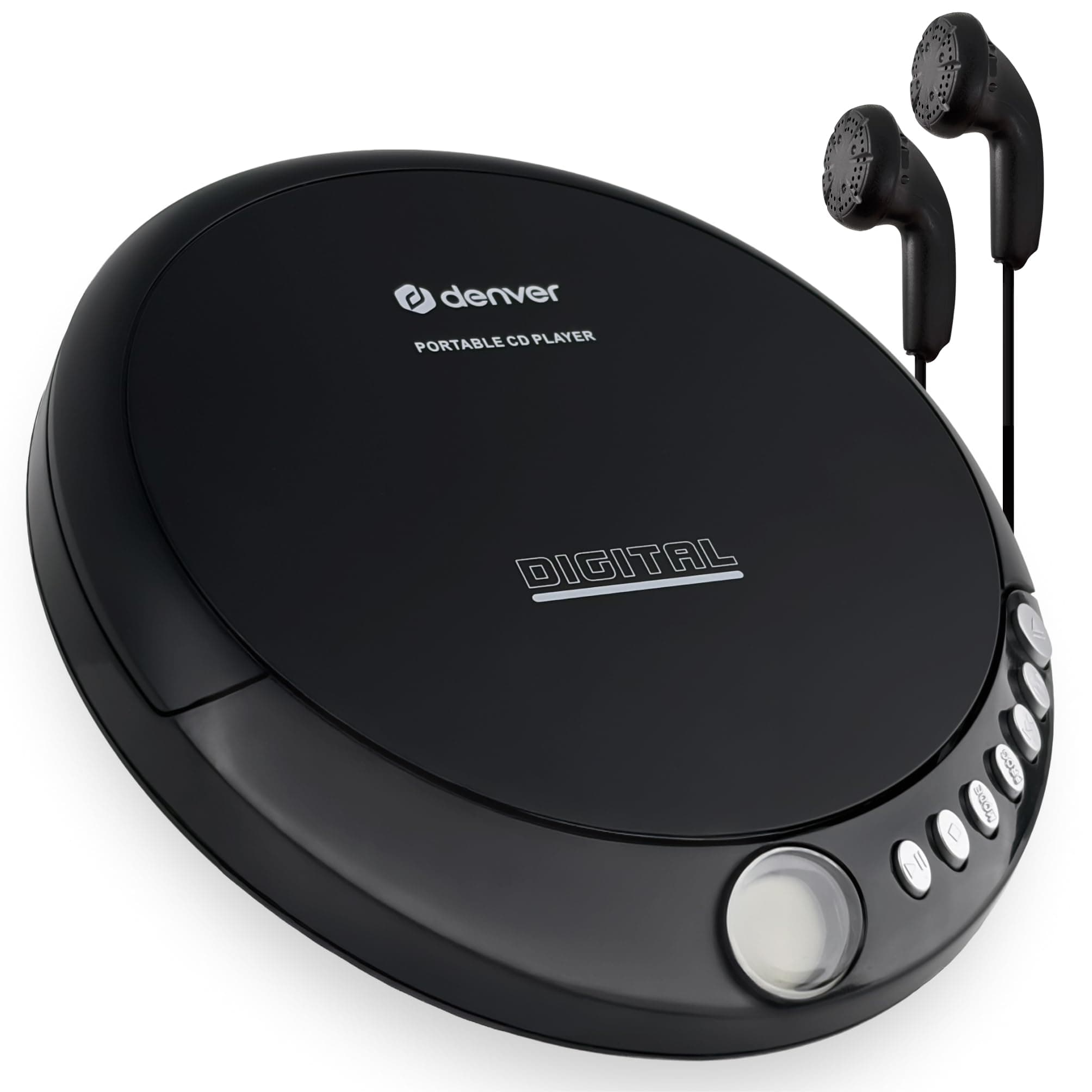 Denver DM-24MK2 Tragbarer CD-Player – Discman mit 40/100 Sek. Anti-Schock-System, LCD-Display & Kopfhörer, Unterstützt CD-R, CD-RW, Schwarz ohne Anti-Schock Single Angebot bei HelloDeals
