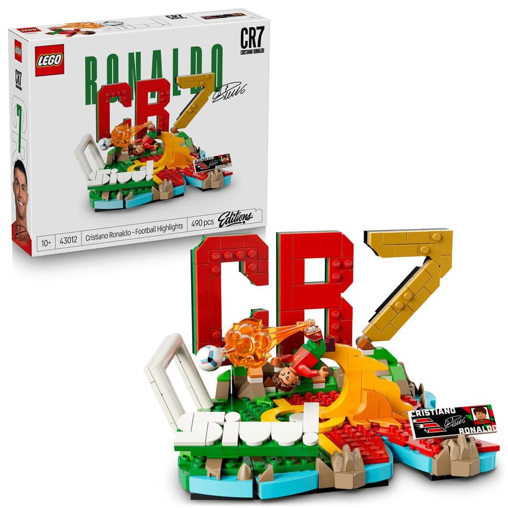 LEGO Editions Cristiano Ronaldo - Fußball-Highlights Spielzeug - 3D Modellbau mit Minifigur zum Sammeln - Kinderzimmer Deko - Geschenk für Jungen, Mädchen ab 10 Jahren und erwachsene Sportfans - 43012 Cristiano Ronaldo – Football Highlights 43012 Angebot bei HelloDeals