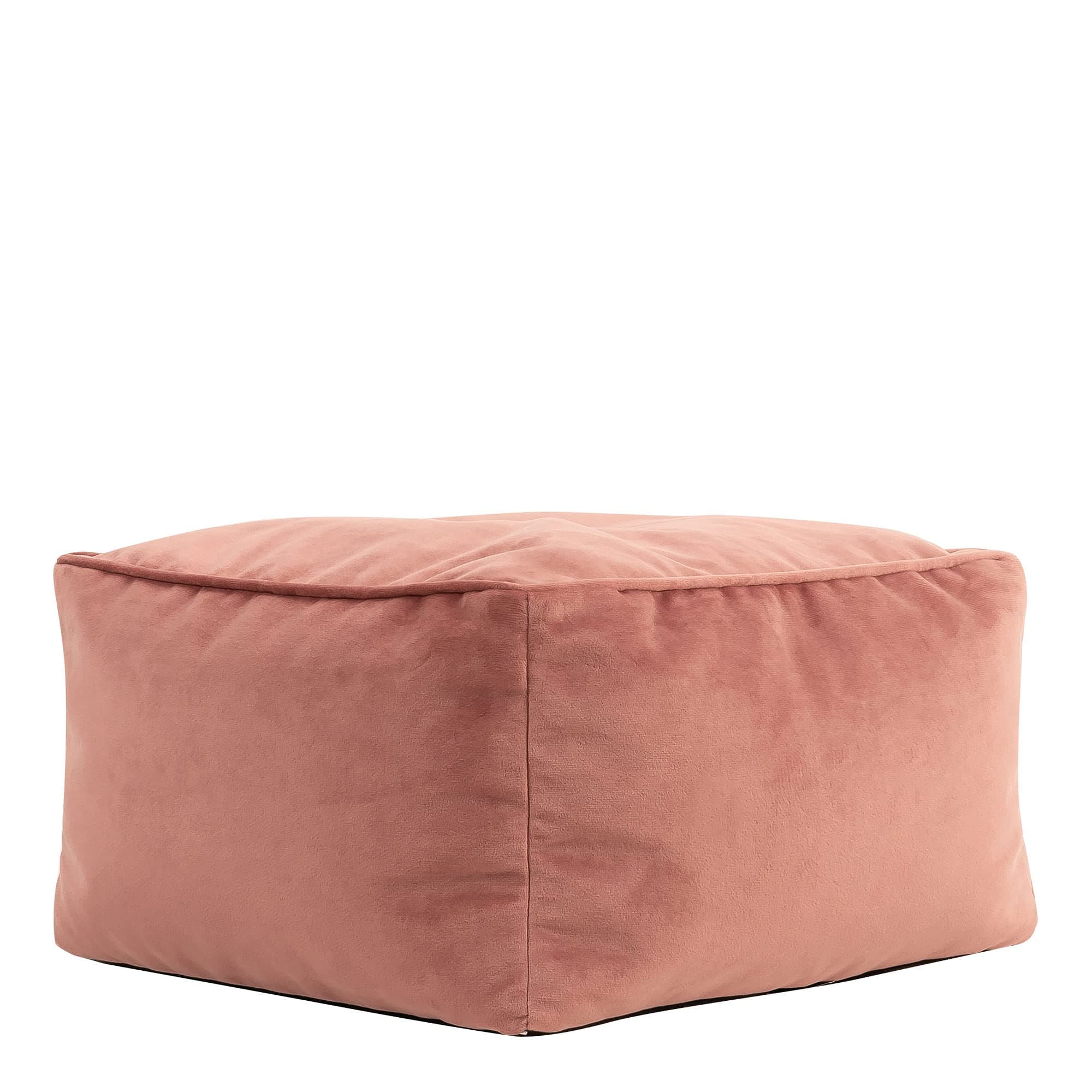 Icon Amara Hocker, Rosa, Flauschiger Samt Stoff, Samt Sitzsack, Sitzpuff, Pouf Hocker mit Füllung, Fußhocker für das Wohnzimmer, Deko Wohnzimmer Rosa 40T x 40B x 24H cm Angebot bei HelloDeals