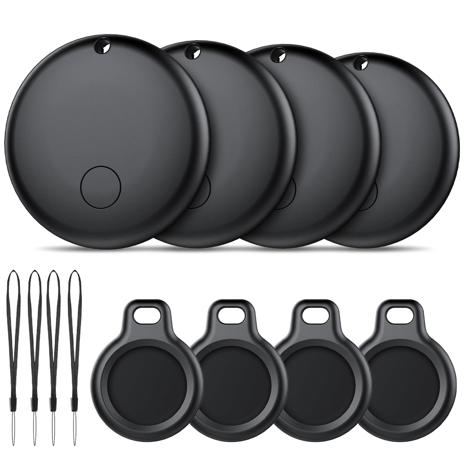 Tracker Tag Android Smart Tag, Schlüsselfinder KeyFinder kompatibel mit Google Mein Gerät Finden APP (Android NUR), Bluetooth Key Finder für Gepäck/Taschen/Koffer/Brieftasche (4er Pack) 4 tiefschwarz Angebot bei HelloDeals