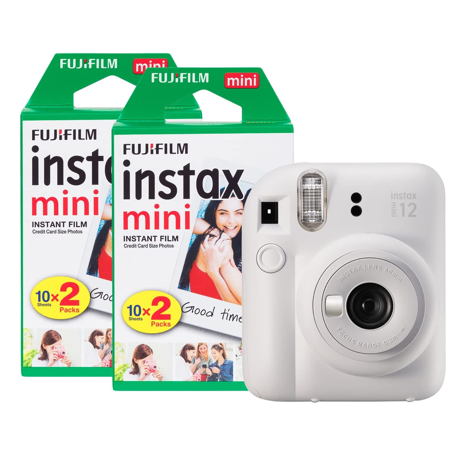 Fujifilm Instax Mini 12 Sofortbildkamera mit 40 Aufnahmen, Tonweiß Angebot bei HelloDeals