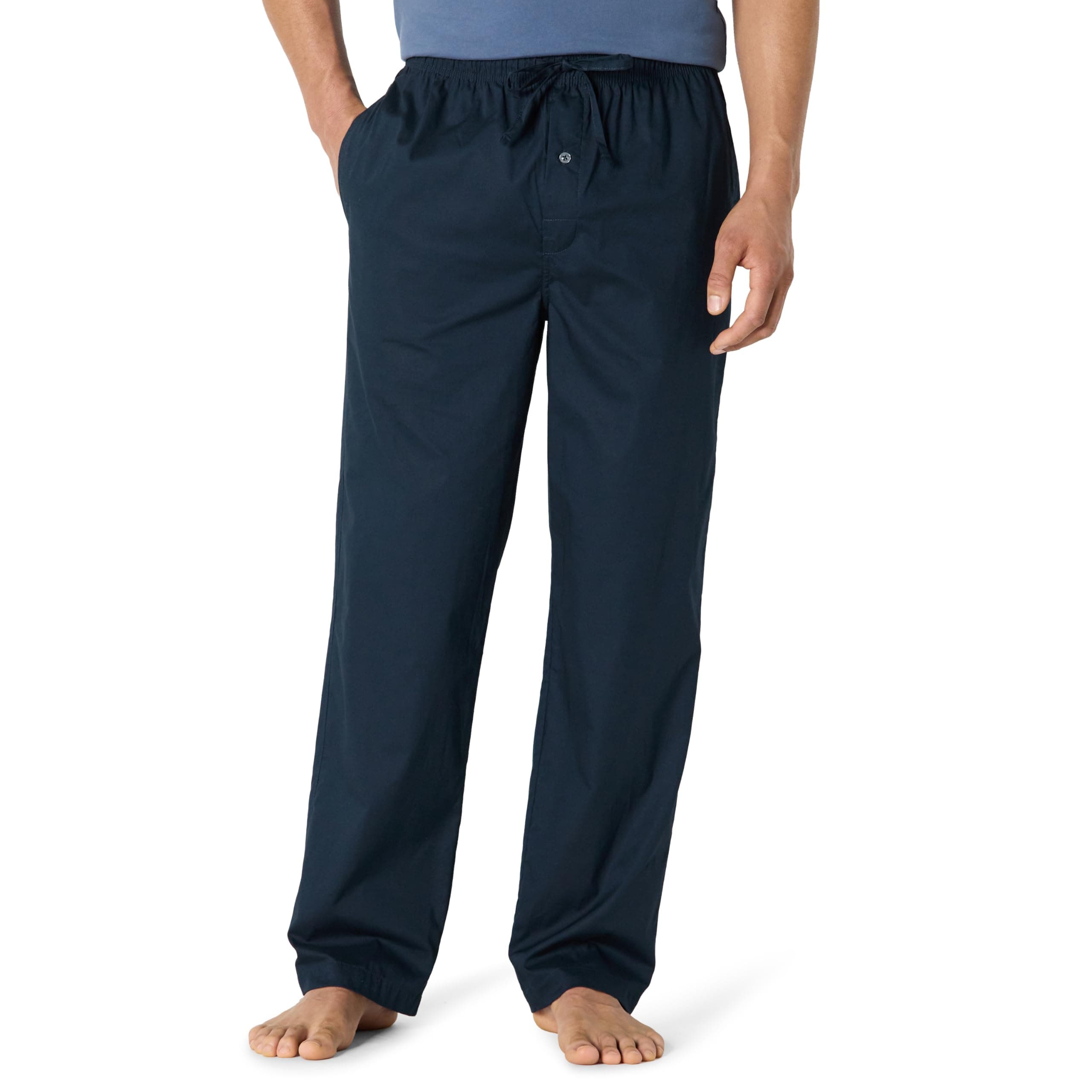Amazon Essentials Herren Gewebte Straight-Fit Pyjamahose Mit Taschen XL Marineblau Angebot bei HelloDeals