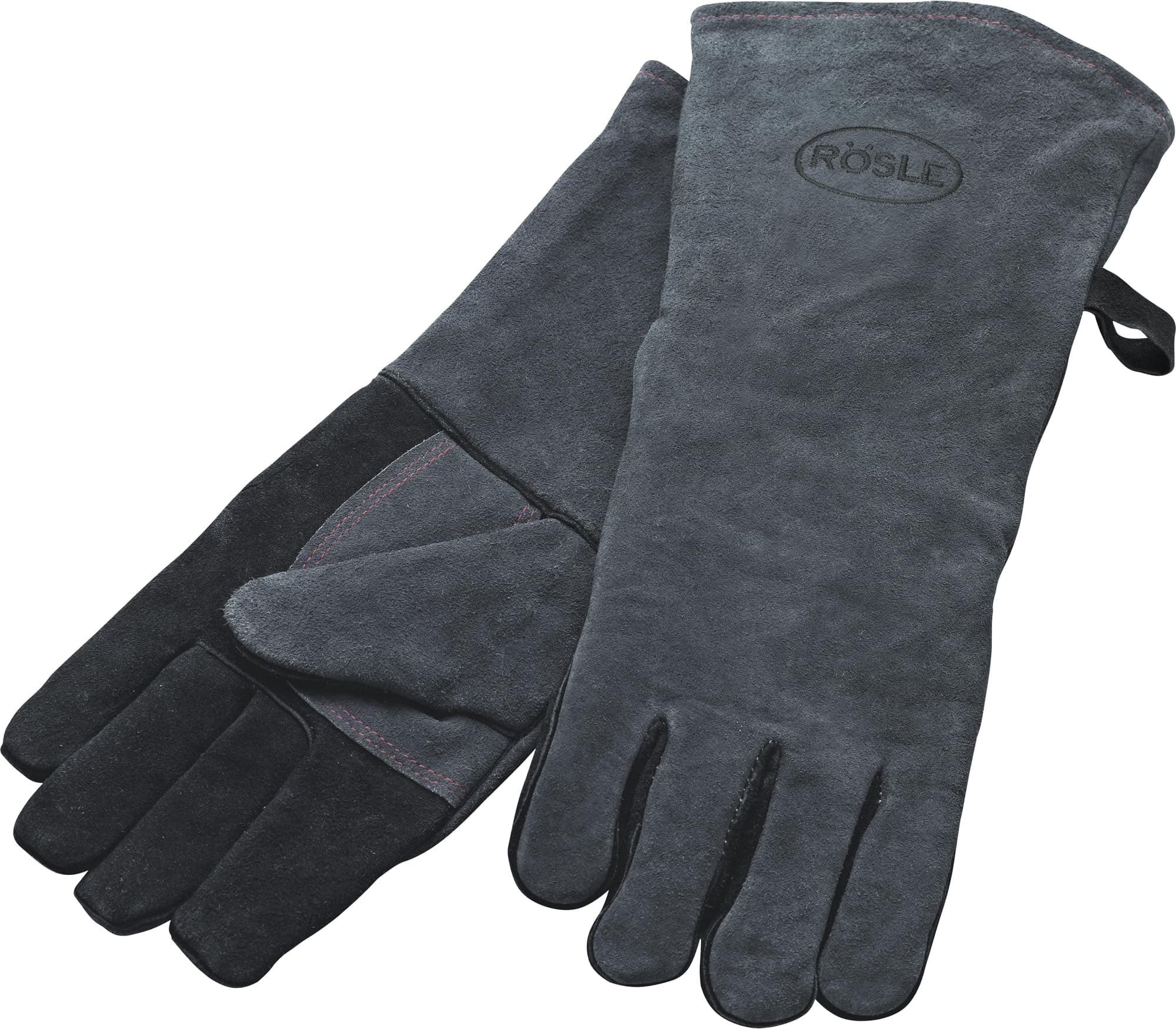 RÖSLE Grillhandschuhe, Hochwertige Lederhandschuhe zum Schutz vor Verbrennungen, Leder, Universalgröße 24/XL, grau/schwarz Grillhandschuhe Single Angebot bei HelloDeals