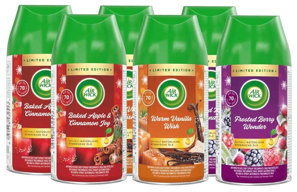 Air Wick Freshmatic Max Raumspray – Nachfüller für den Air Wick Freshmatic Max – Duft: Winter– 6 x 250 ml Nachfüller Angebot bei HelloDeals