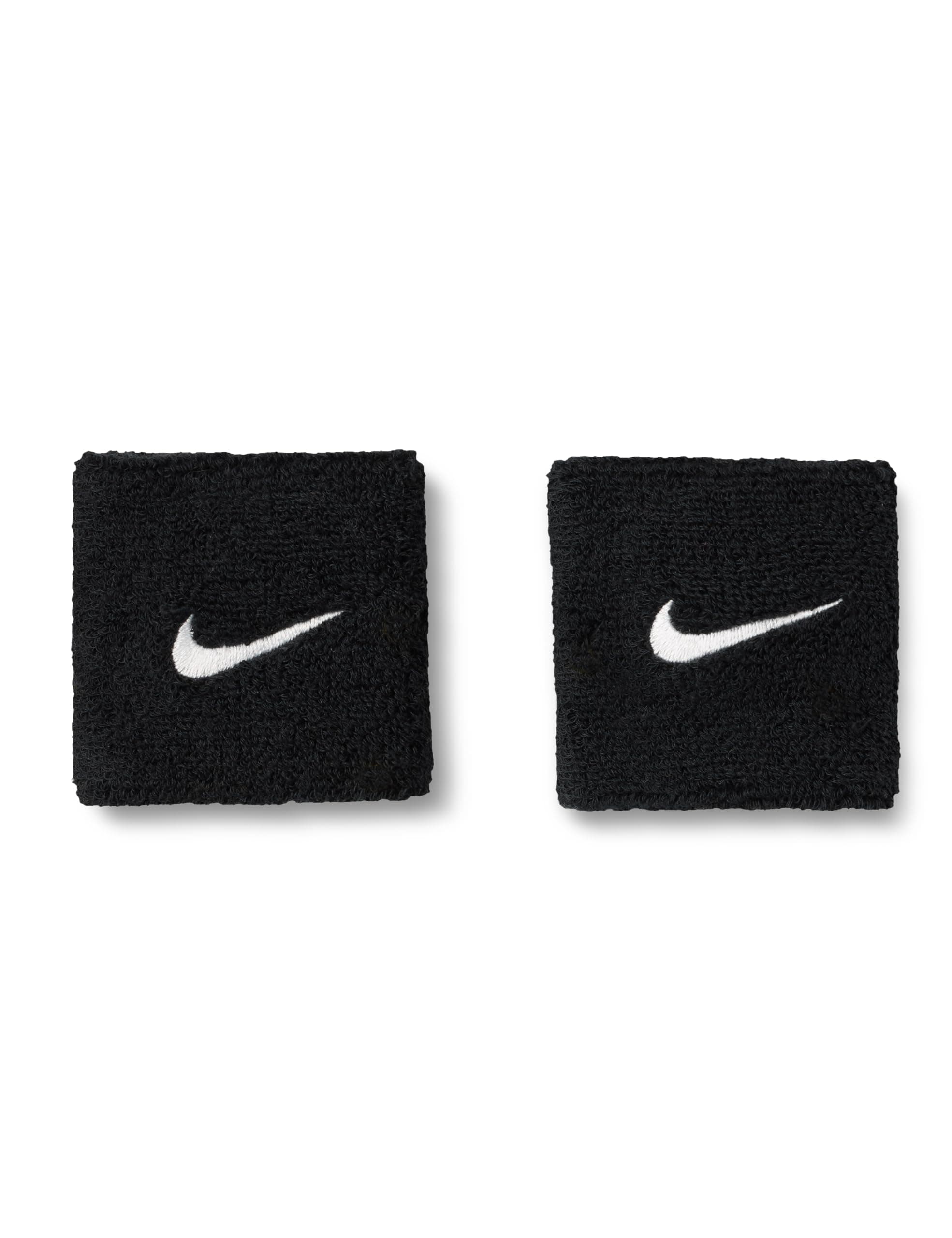 Nike Swoosh Classic Wristbands 2er Pack Schweißbänder Tennis Fitness Running Handgelenkbänder Sport Einheitsgröße Black/White Angebot bei HelloDeals