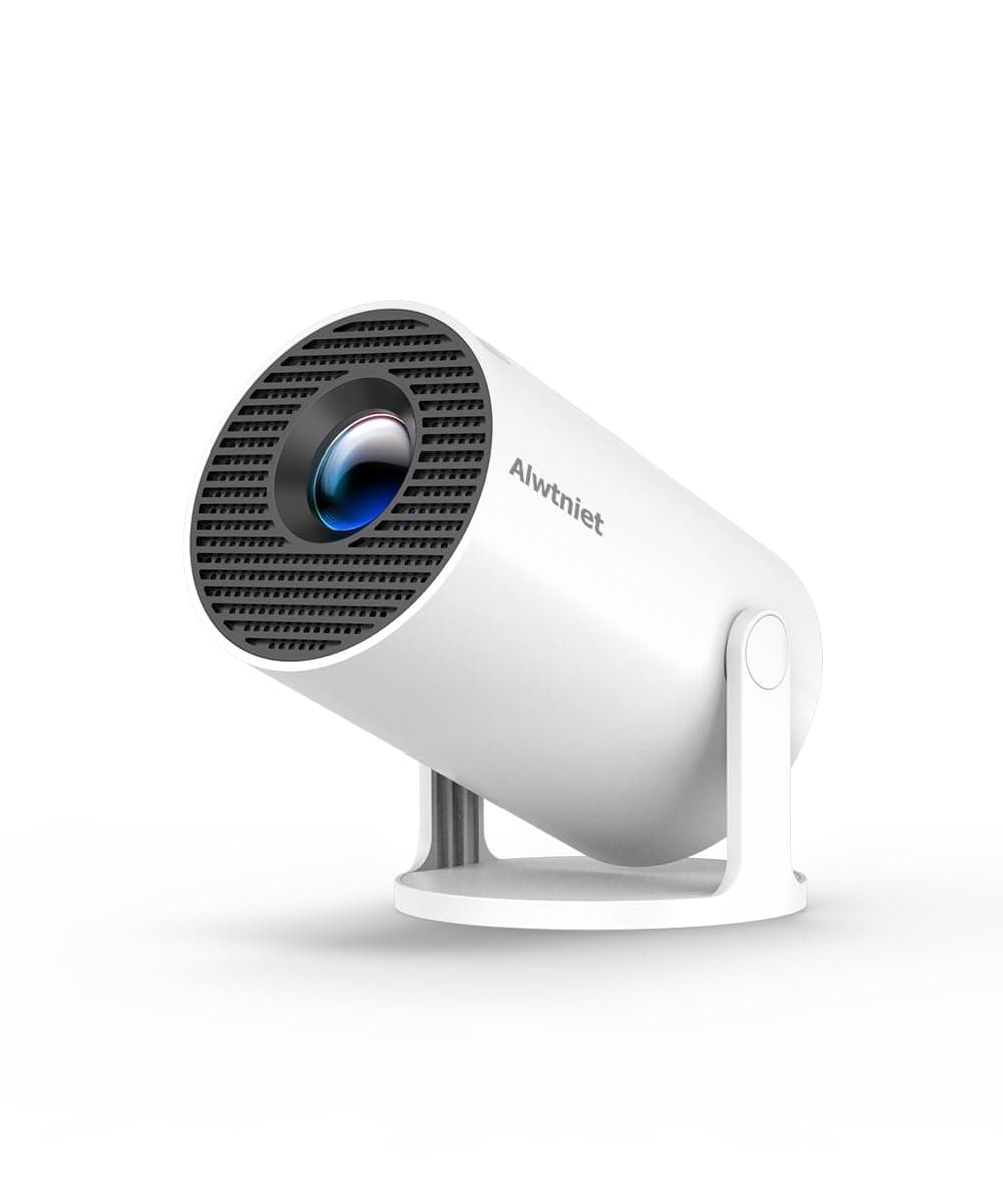 Upgrade Beamer 4K 1080P Full HD Unterstützt, Mini Projektor Android 14.0 5G WiFi 6 BT 5.0, Smart Projector 200ANSI Auto Horizontal Trapezoid Correction, Beamer Handy 180°Drehbarer Weiß Angebot bei HelloDeals